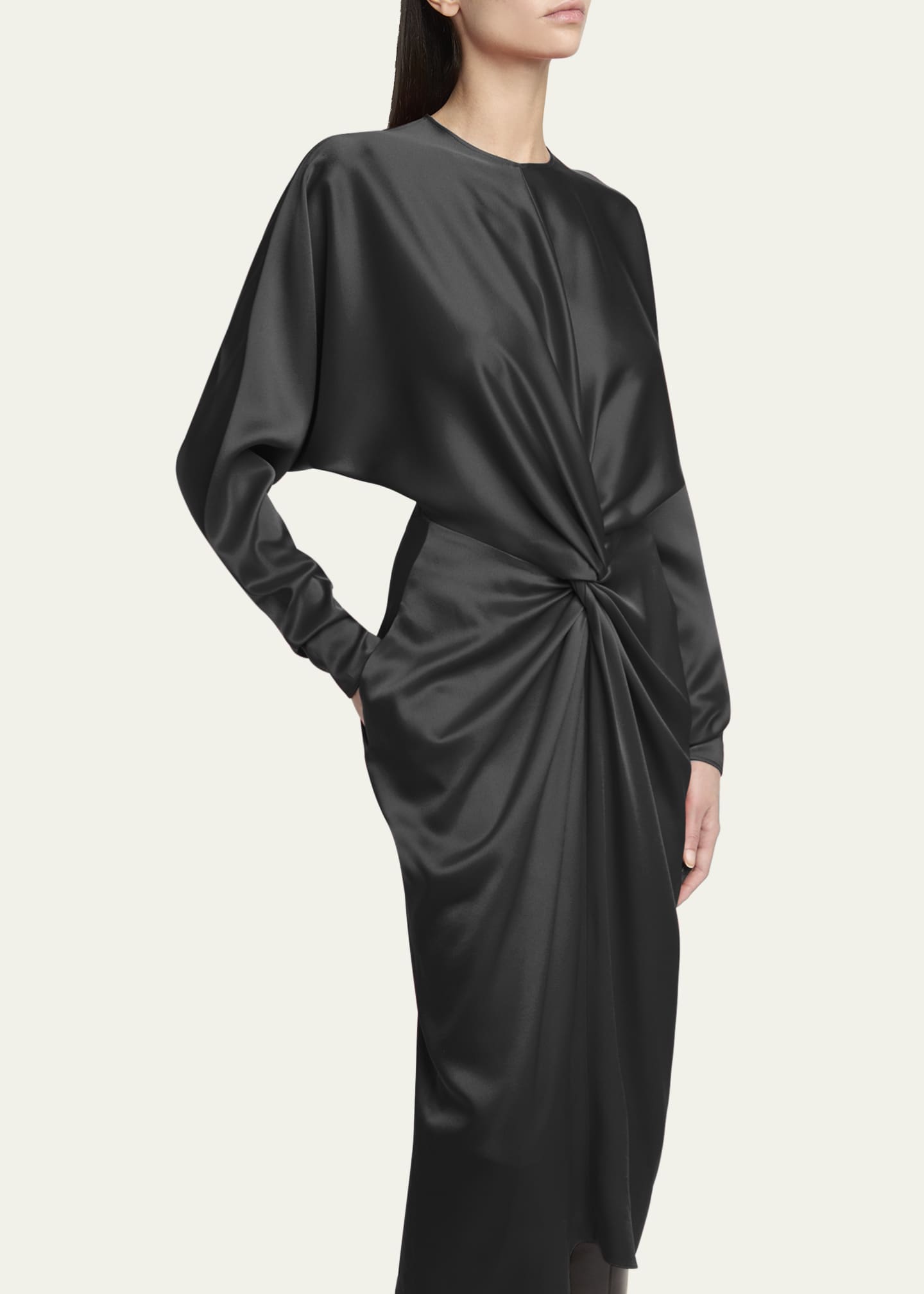 Stella McCartney Twist-Front Satin Dress Image 5 of 5