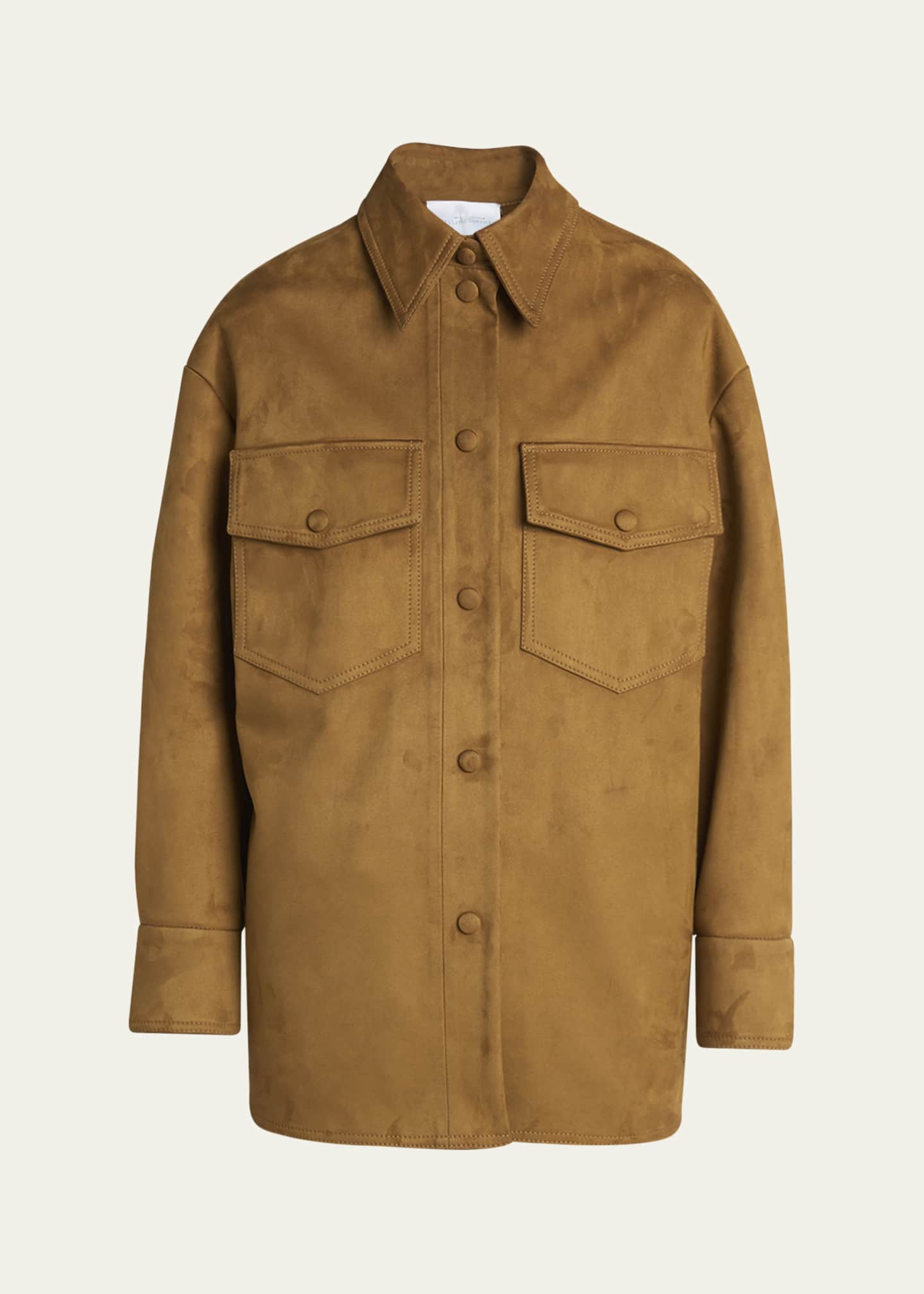 Stella McCartney Long-Sleeve Alter Suede Overshirt Image 1 of 5