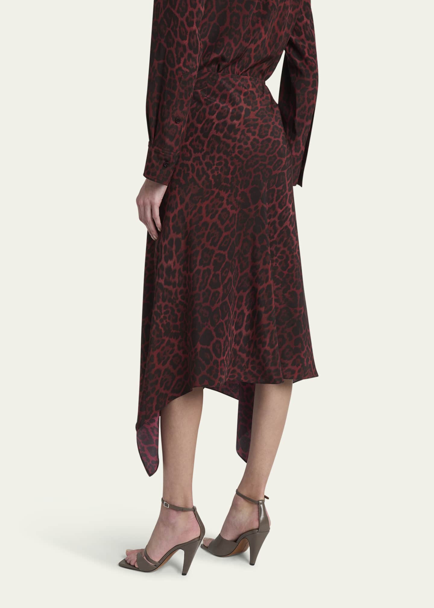 Stella McCartney Leopard Print Asymmetric Silk Skirt Image 3 of 5