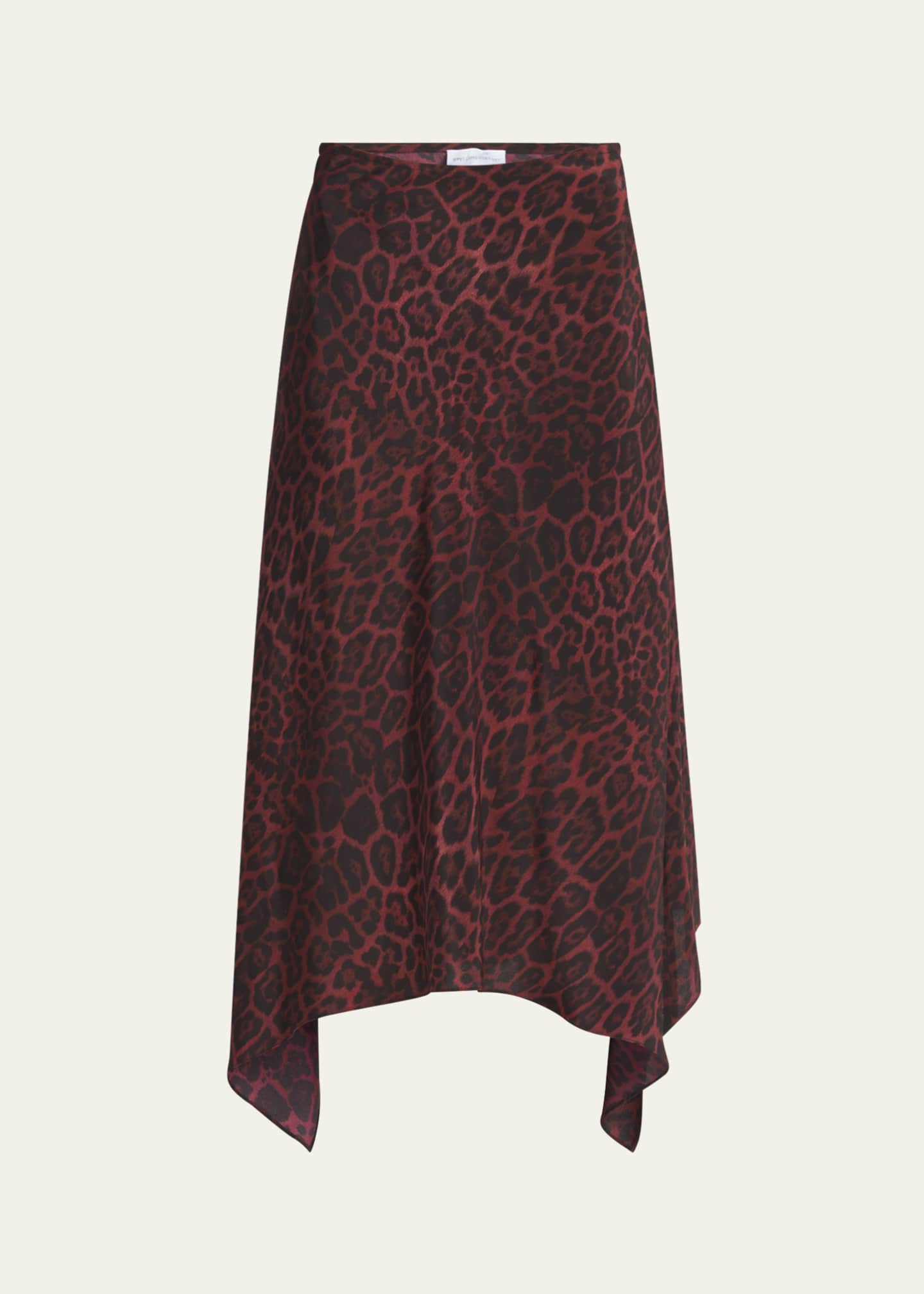 Stella McCartney Leopard Print Asymmetric Silk Skirt Image 1 of 5