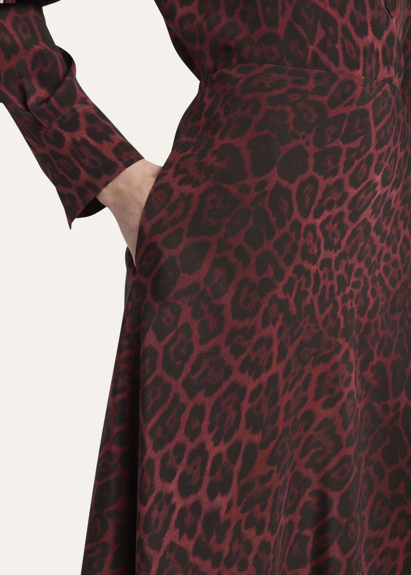 Stella McCartney Leopard Print Asymmetric Silk Skirt Image 5 of 5