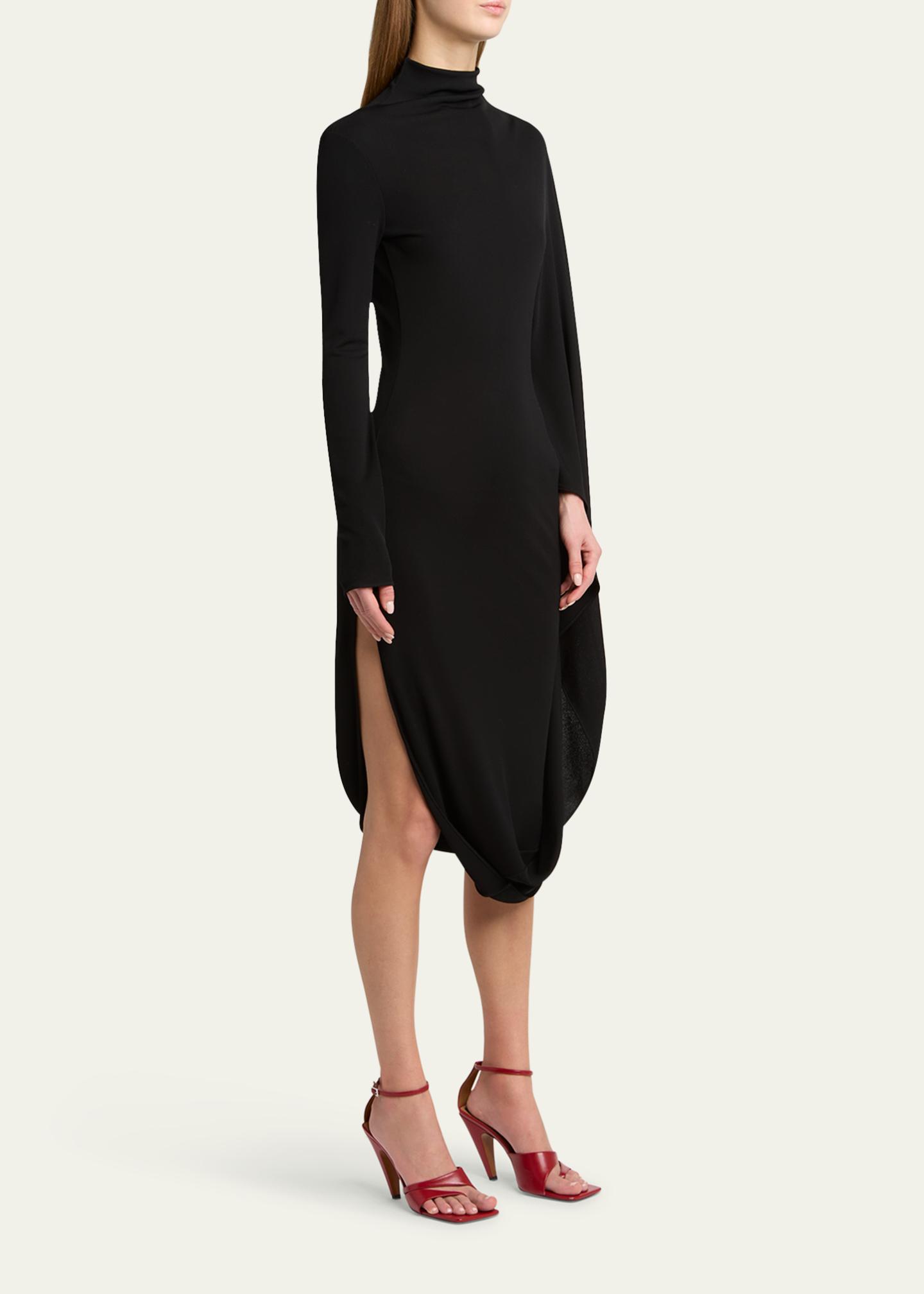 Stella McCartney High Neck Cape Viscose Dress - Bergdorf Goodman