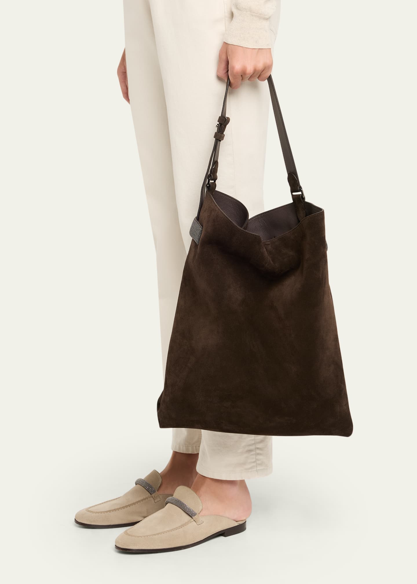 Essence Large Suede Hobo Bag