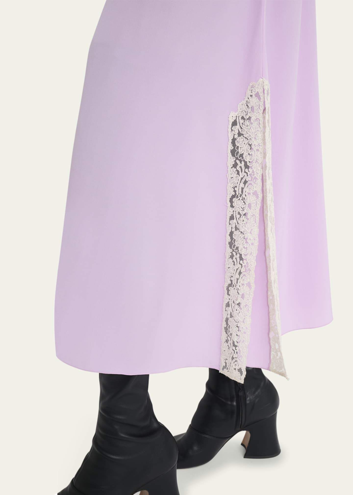 Chloe Lace-Trim Silk Midi Slip Dress Image 5 of 5