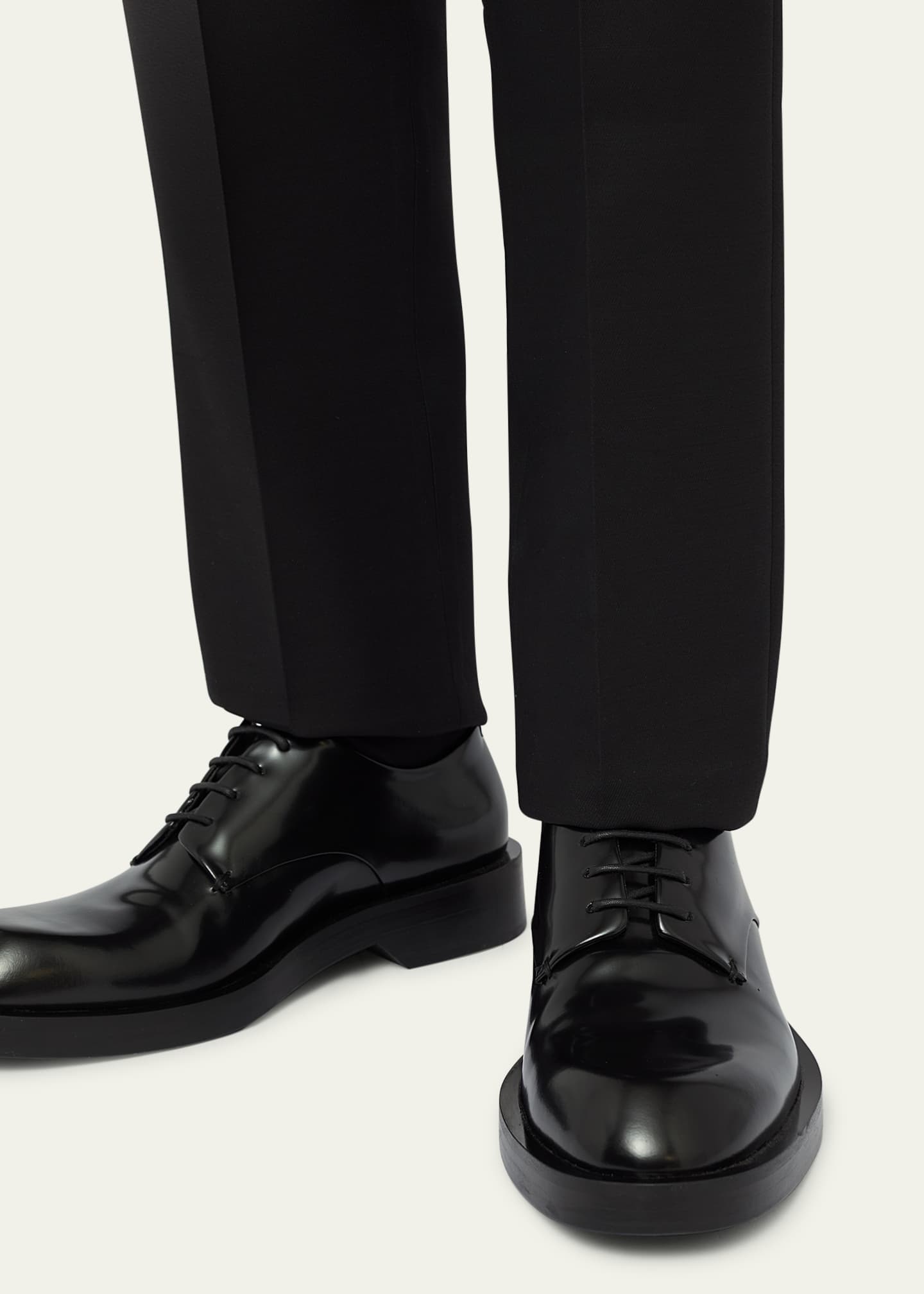 Jil Sander Men's Rubber Injected-Sole Leather Derby Shoes Image 2 of 4