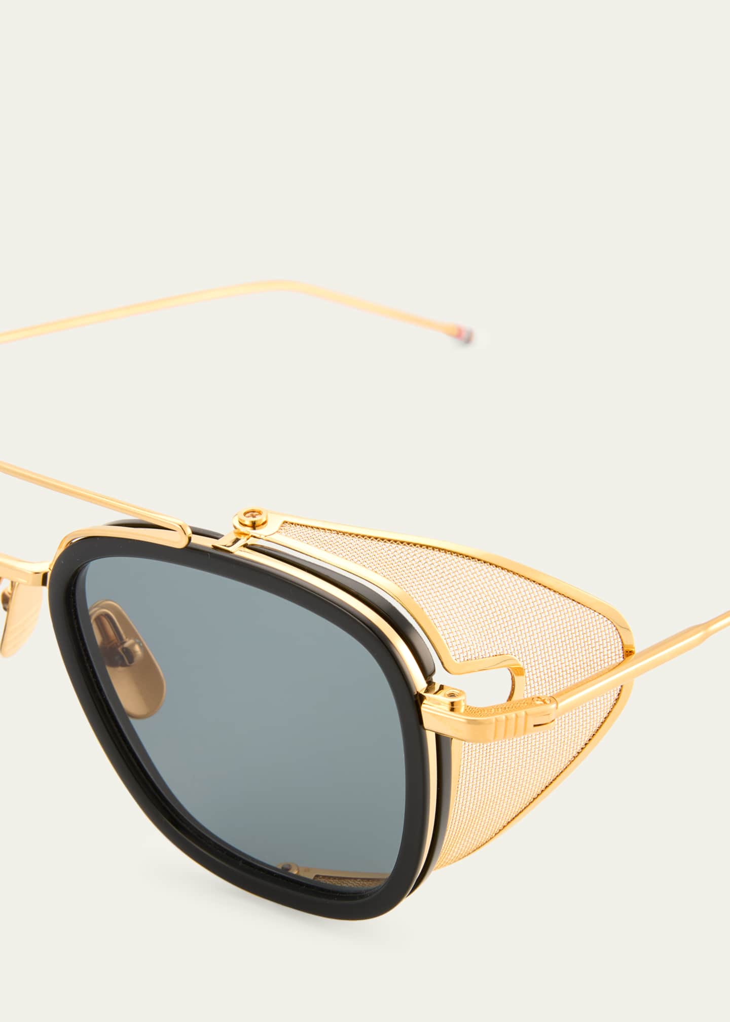 Thom Browne Men's Acetate and Titanium Rectangle Sunglasses with