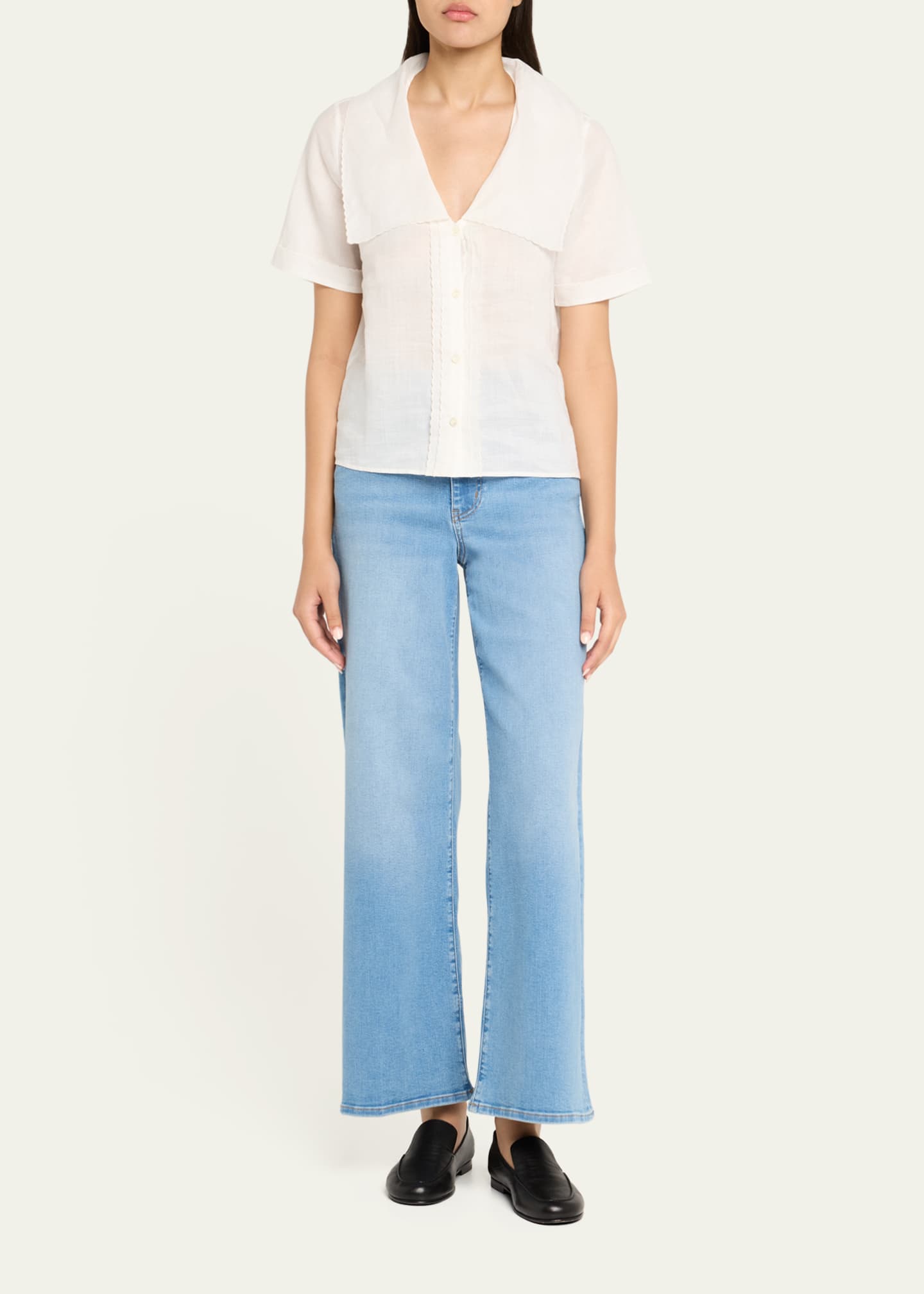 FRAME The Scallop Sailor Blouse - Bergdorf Goodman