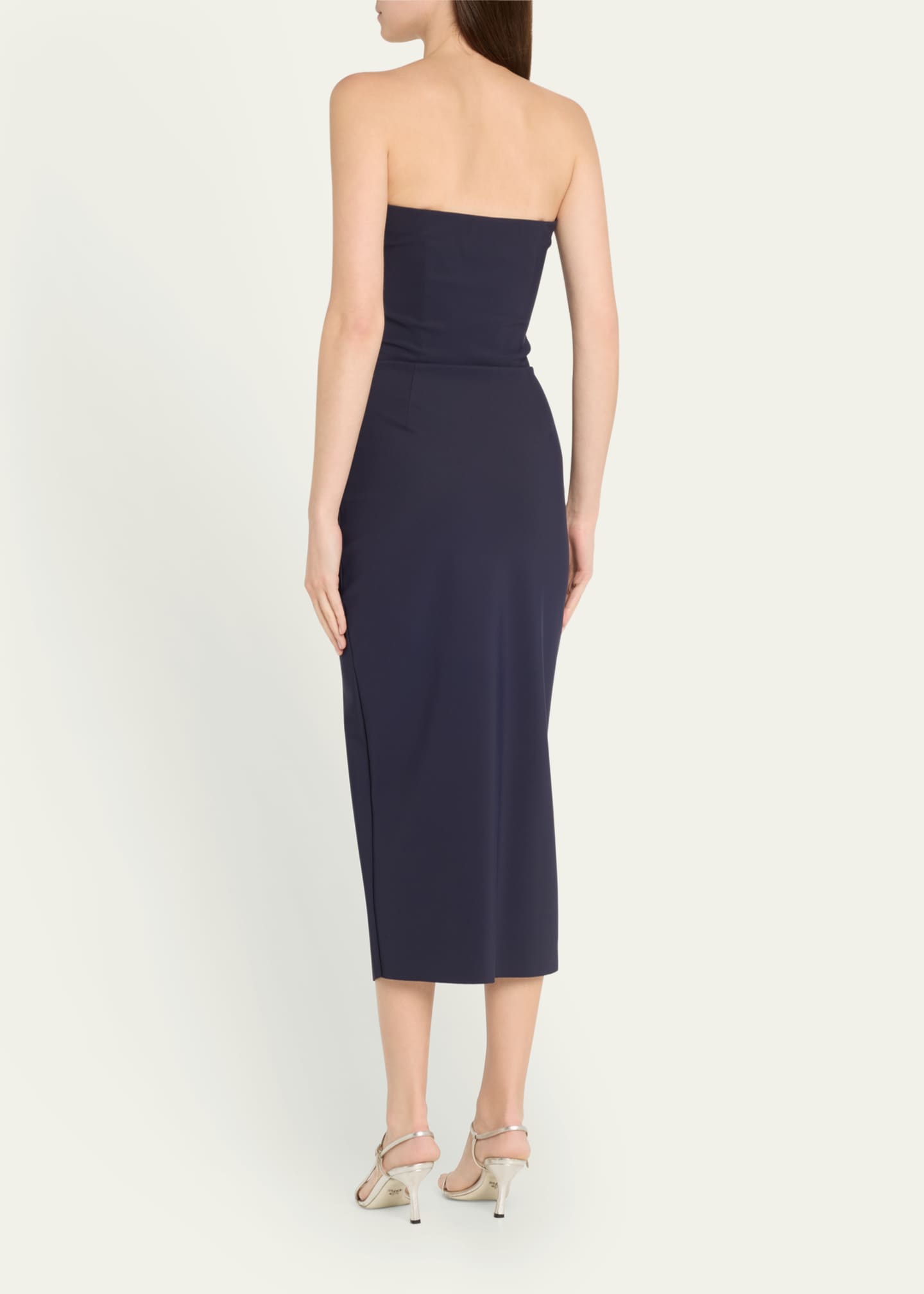Chiara Boni La Petite Robe Mahta Strapless Crystal-Embellished Midi Dress Image 3 of 5