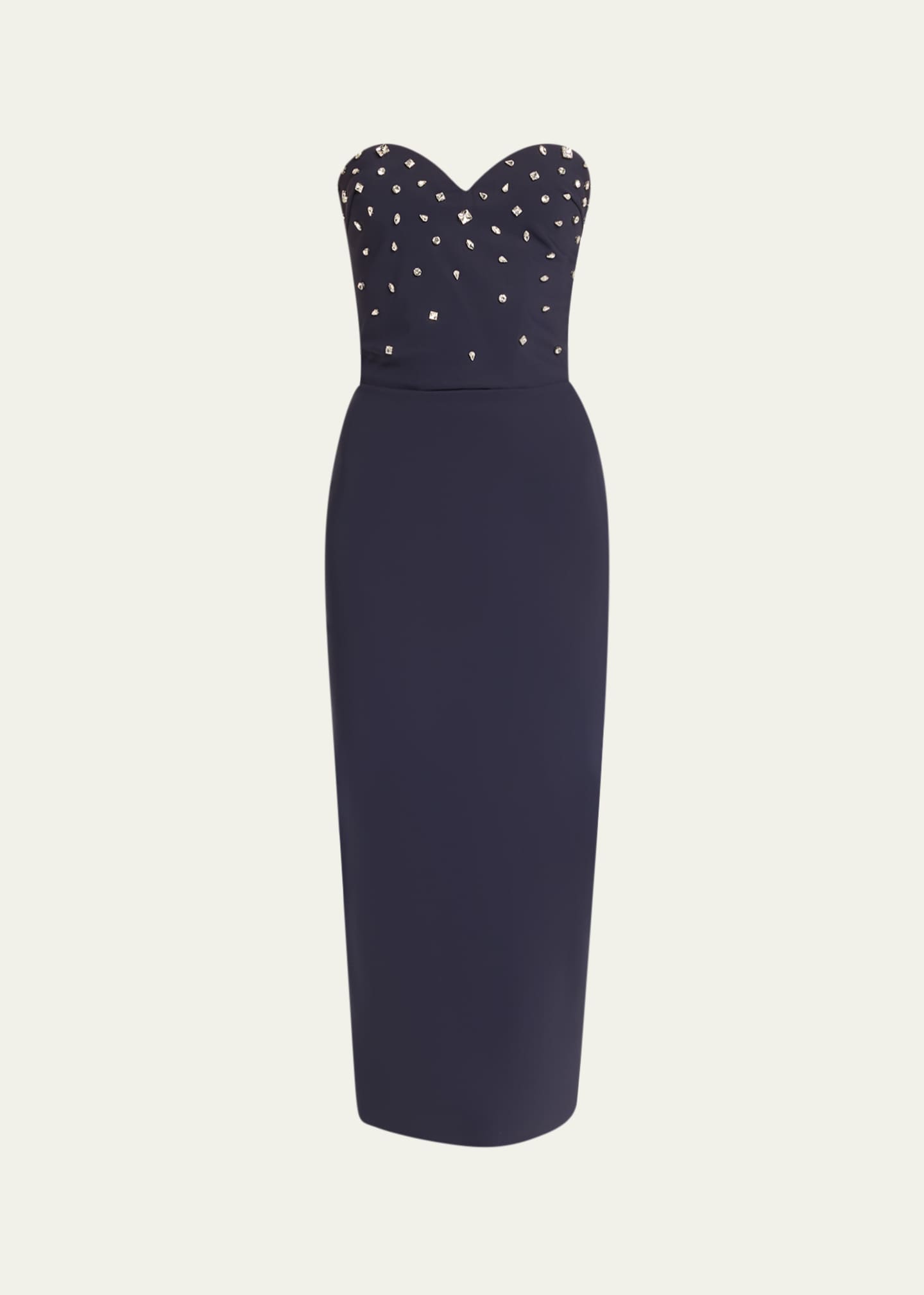 Chiara Boni La Petite Robe Mahta Strapless Crystal-Embellished Midi Dress Image 1 of 5