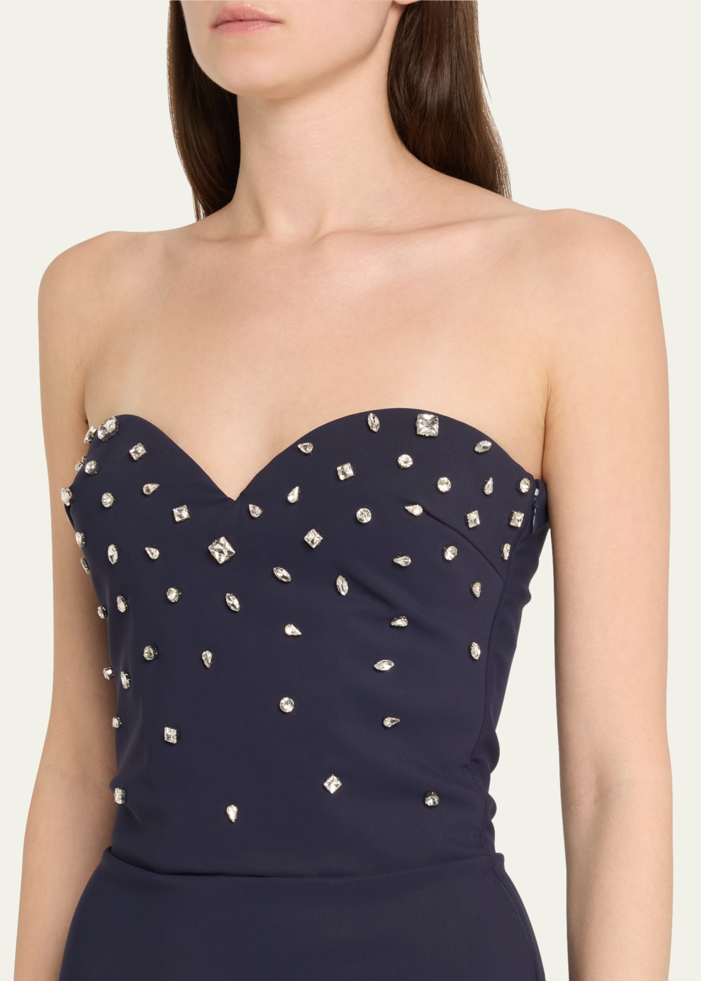 Chiara Boni La Petite Robe Mahta Strapless Crystal-Embellished Midi Dress Image 5 of 5