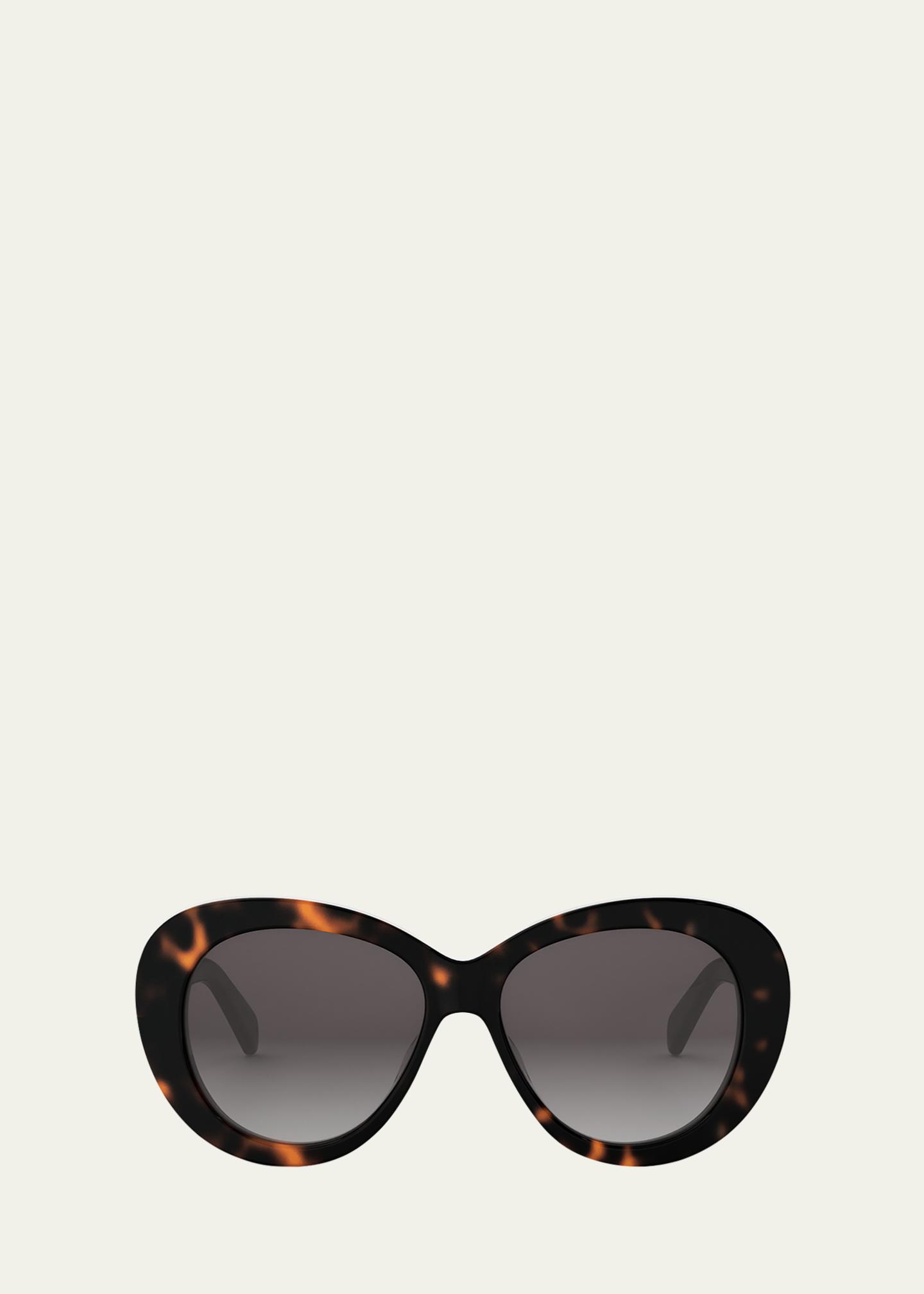 CELINE Triomphe Logo Oval Acetate Sunglasses - Bergdorf Goodman