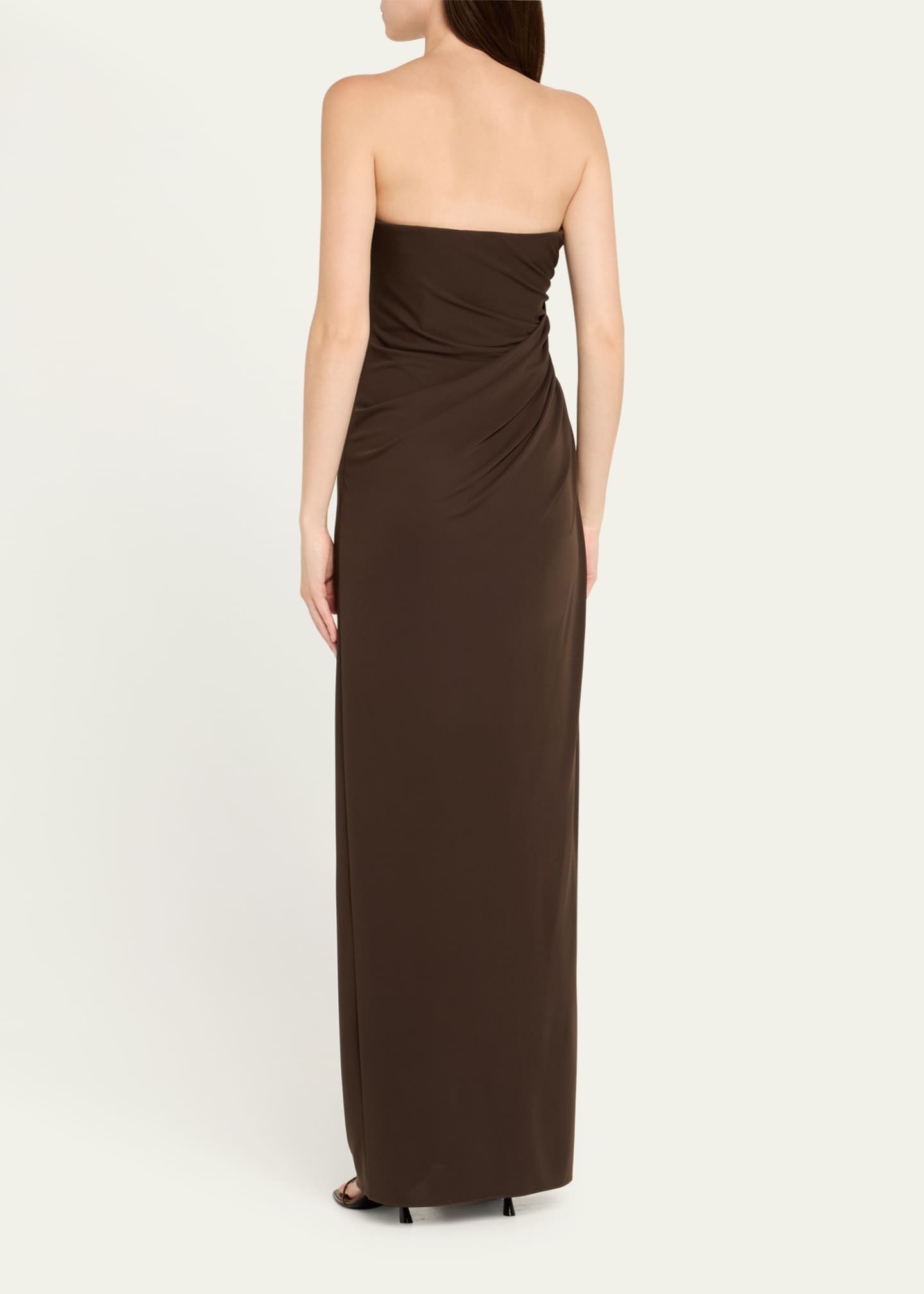 Halston Patrice Strapless Draped Matte Jersey Gown Image 3 of 5