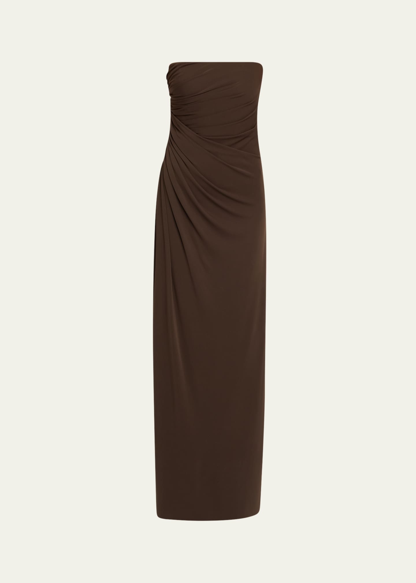 Halston Patrice Strapless Draped Matte Jersey Gown Image 1 of 5