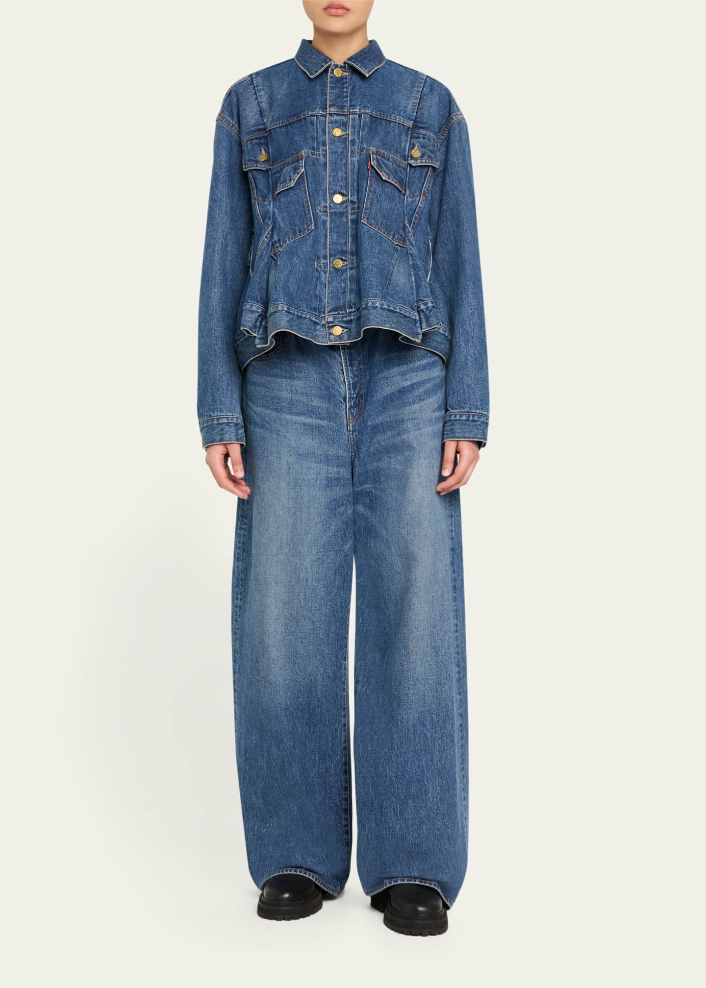 SACAI Belted Denim Pants Image 2 of 5