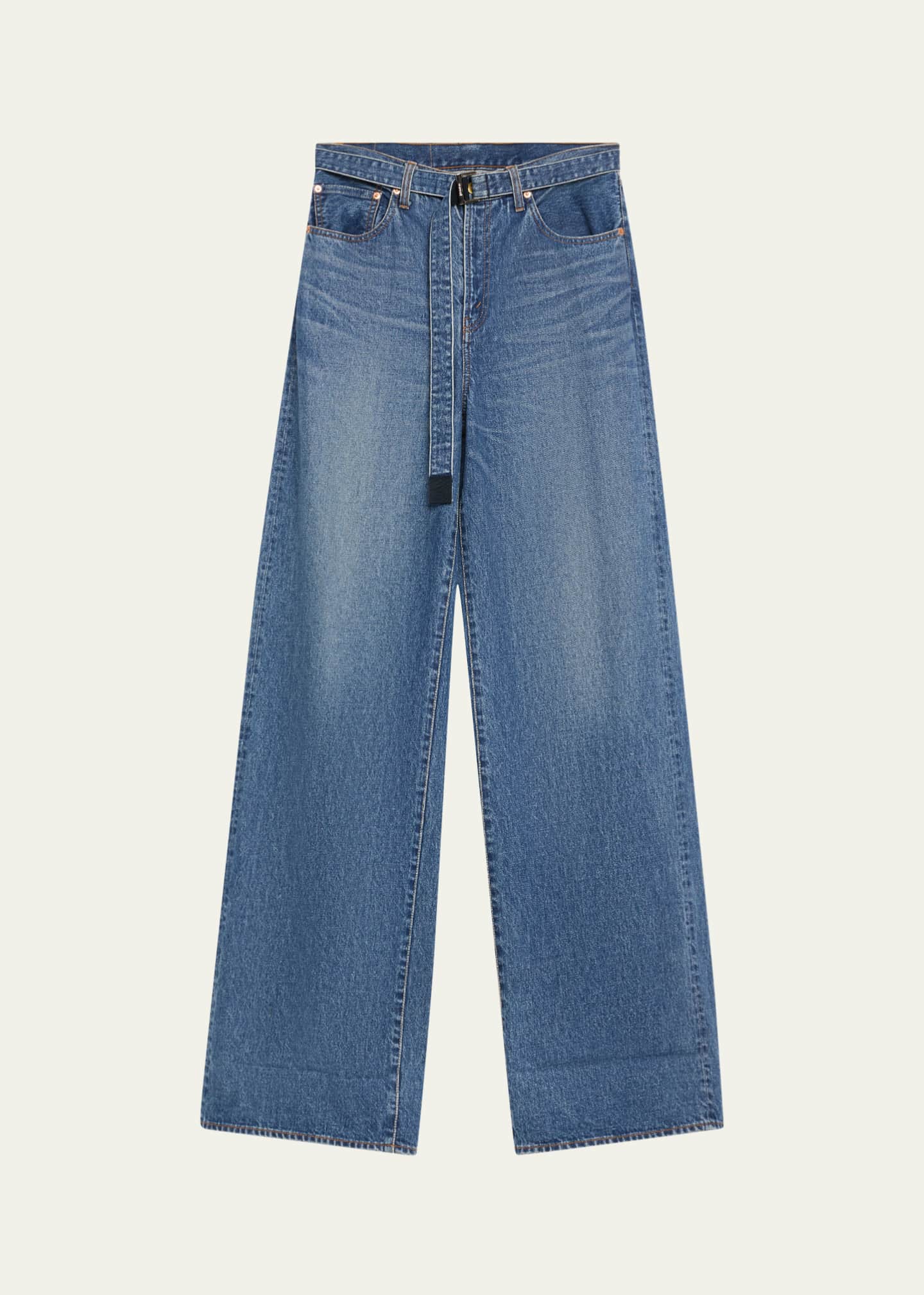 SACAI Belted Denim Pants Image 1 of 5