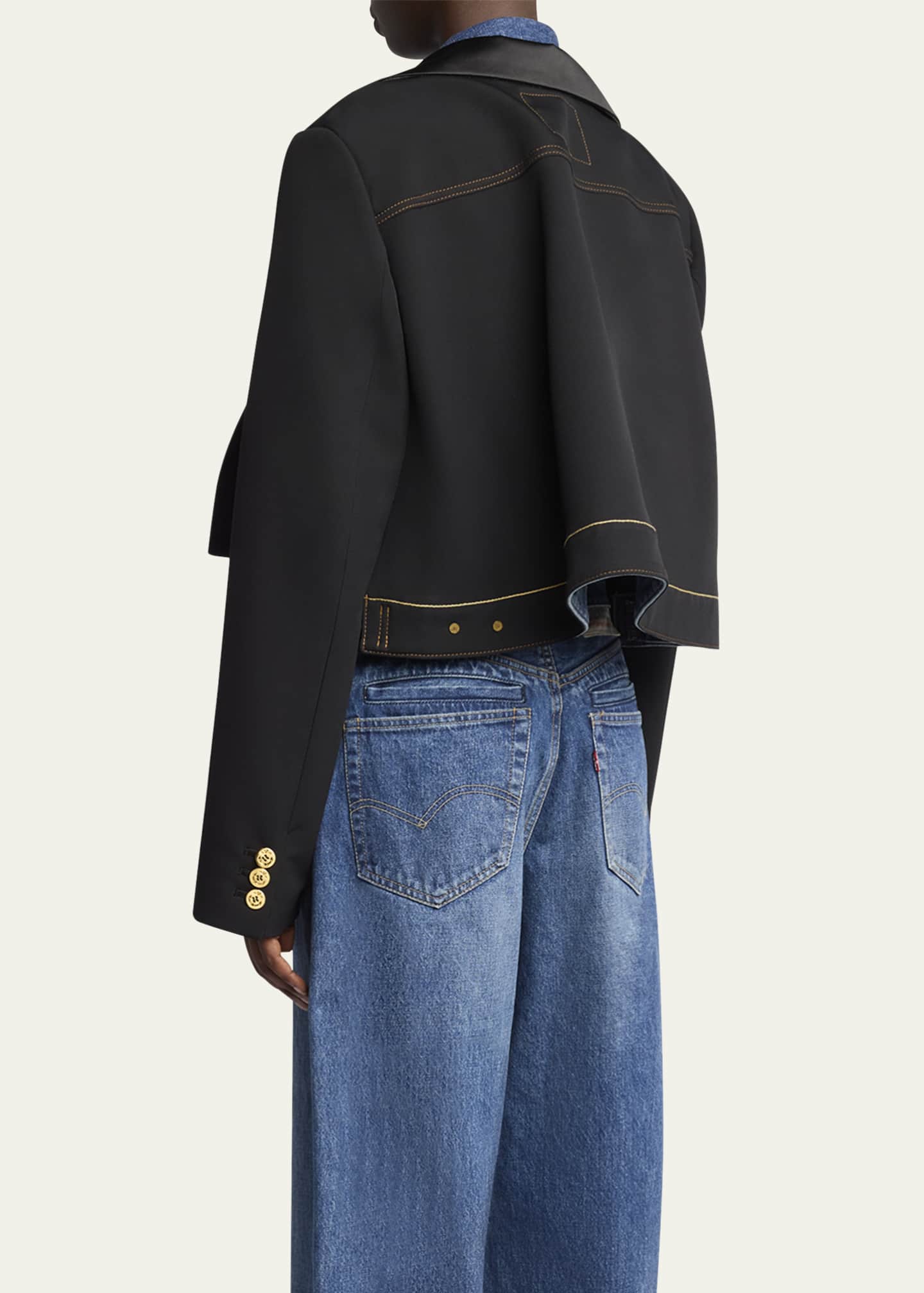 SACAI Layered Wool Denim Jacket Image 3 of 5