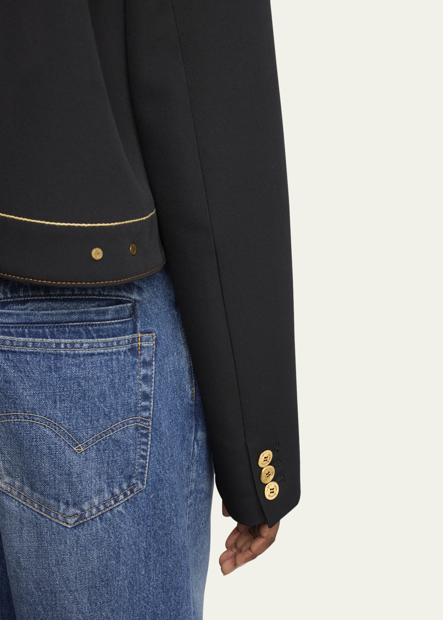 SACAI Layered Wool Denim Jacket Image 5 of 5