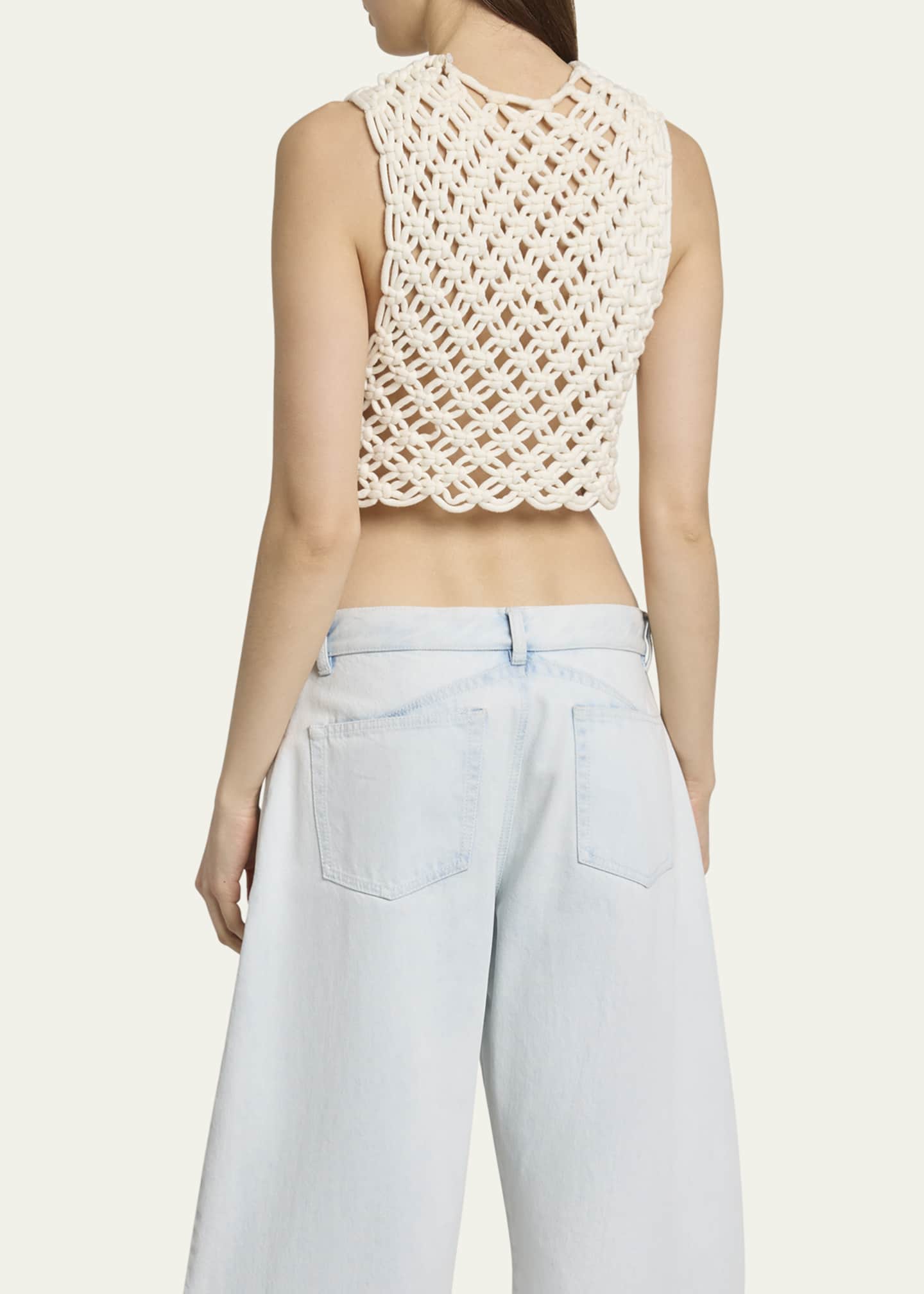 ALAIA Macrame Sleeveless Crop Top Image 3 of 5