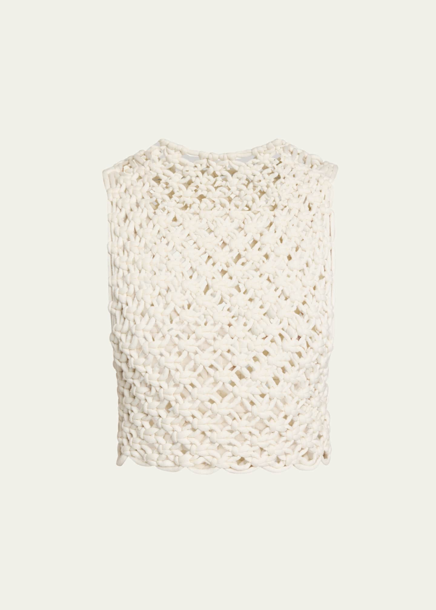 ALAIA Macrame Sleeveless Crop Top Image 1 of 5