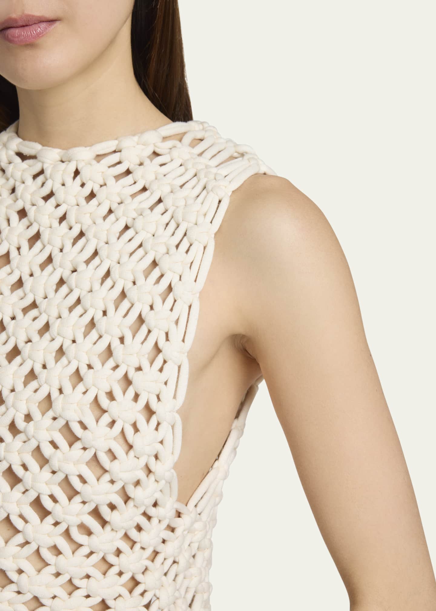 ALAIA Macrame Sleeveless Crop Top Image 5 of 5
