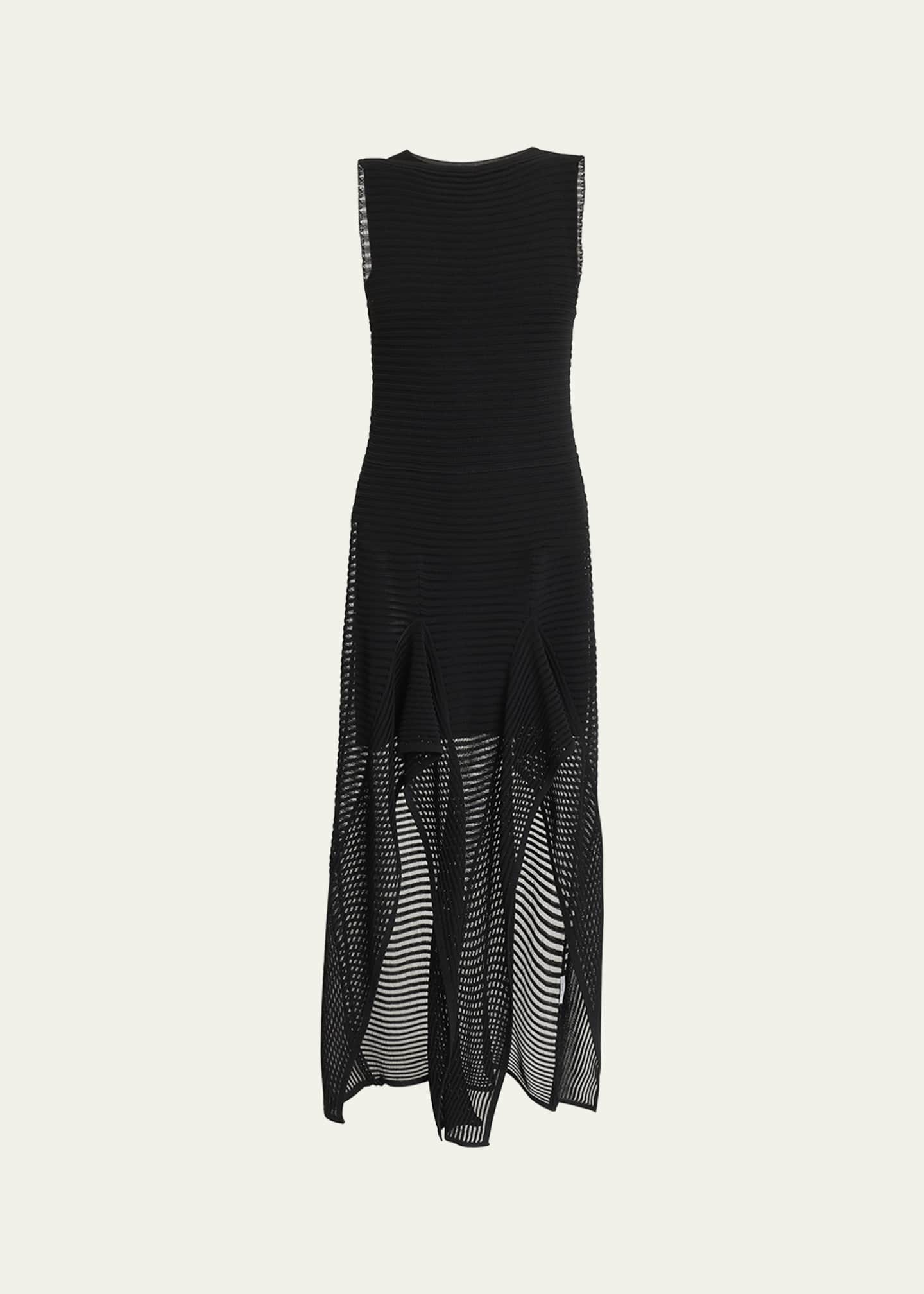 ALAIA Sleeveless Ruffled Ladder Knit Maxi Dress - Bergdorf