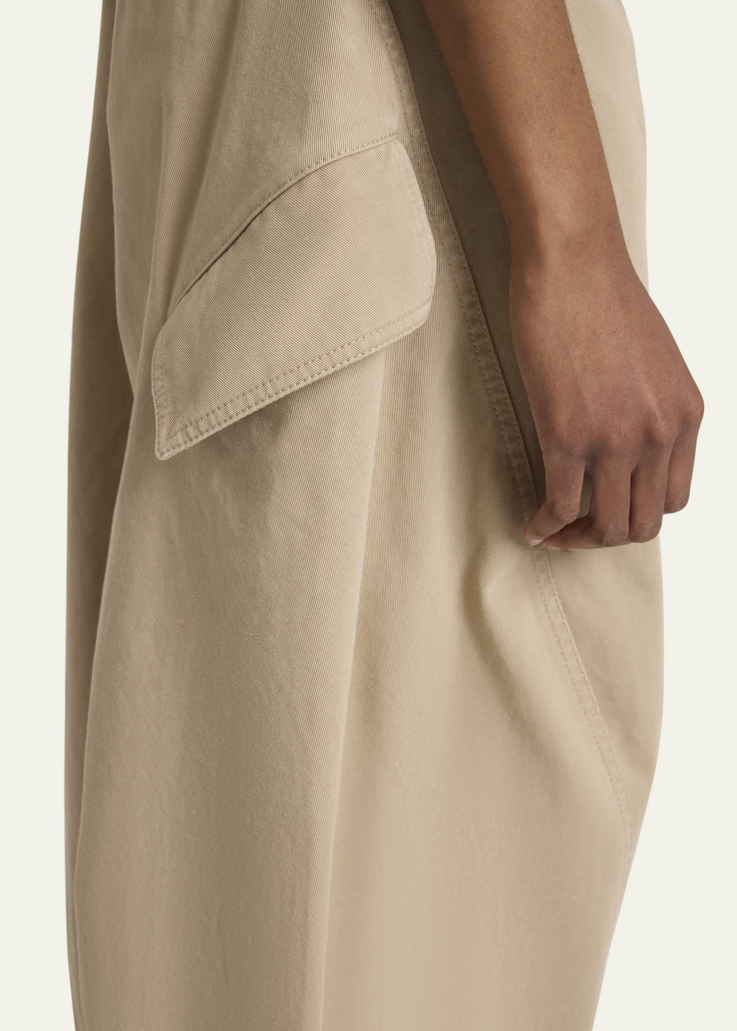 ALAIA Mid-Rise Washed Chino Barrel-Leg Cargo Trousers Image 5 of 5