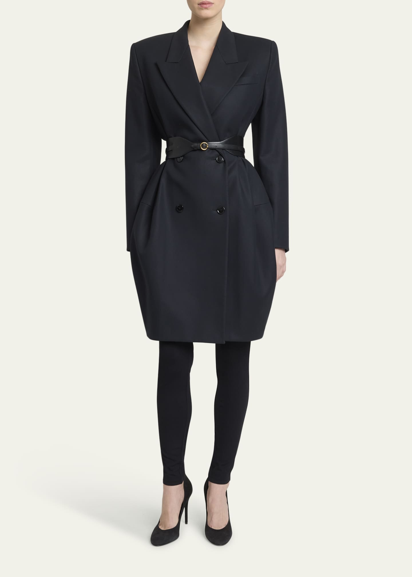 ALAIA Double-Breasted Tailored Cropped Coat - Bergdorf Goodman