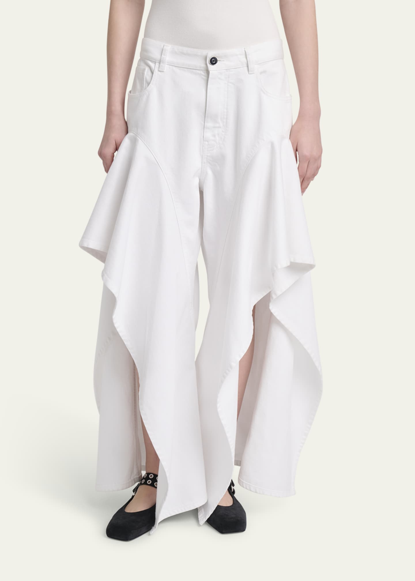 ALAIA Ruffle Slit Jeans Image 4 of 5