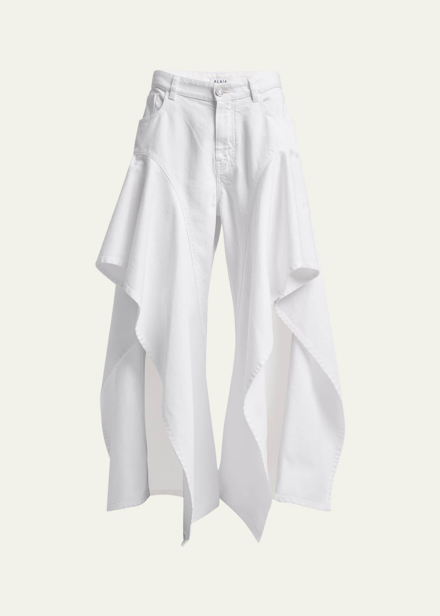 ALAIA Ruffle Slit Jeans Image 1 of 5