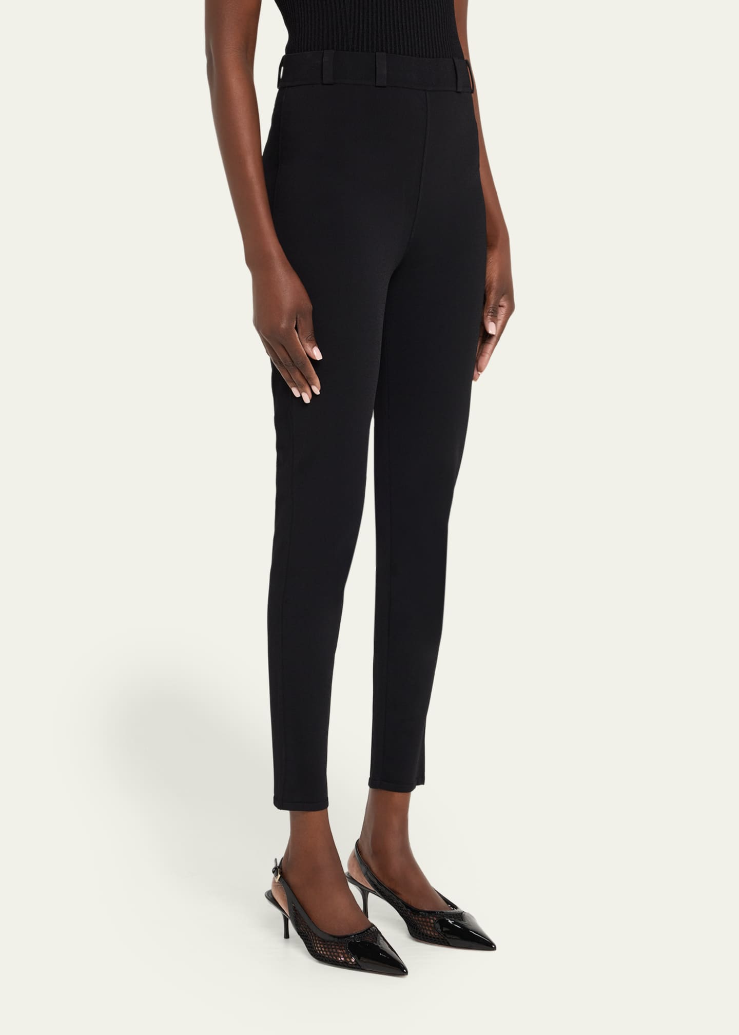 ALAIA Belt-Loop Ankle Leggings Image 4 of 5