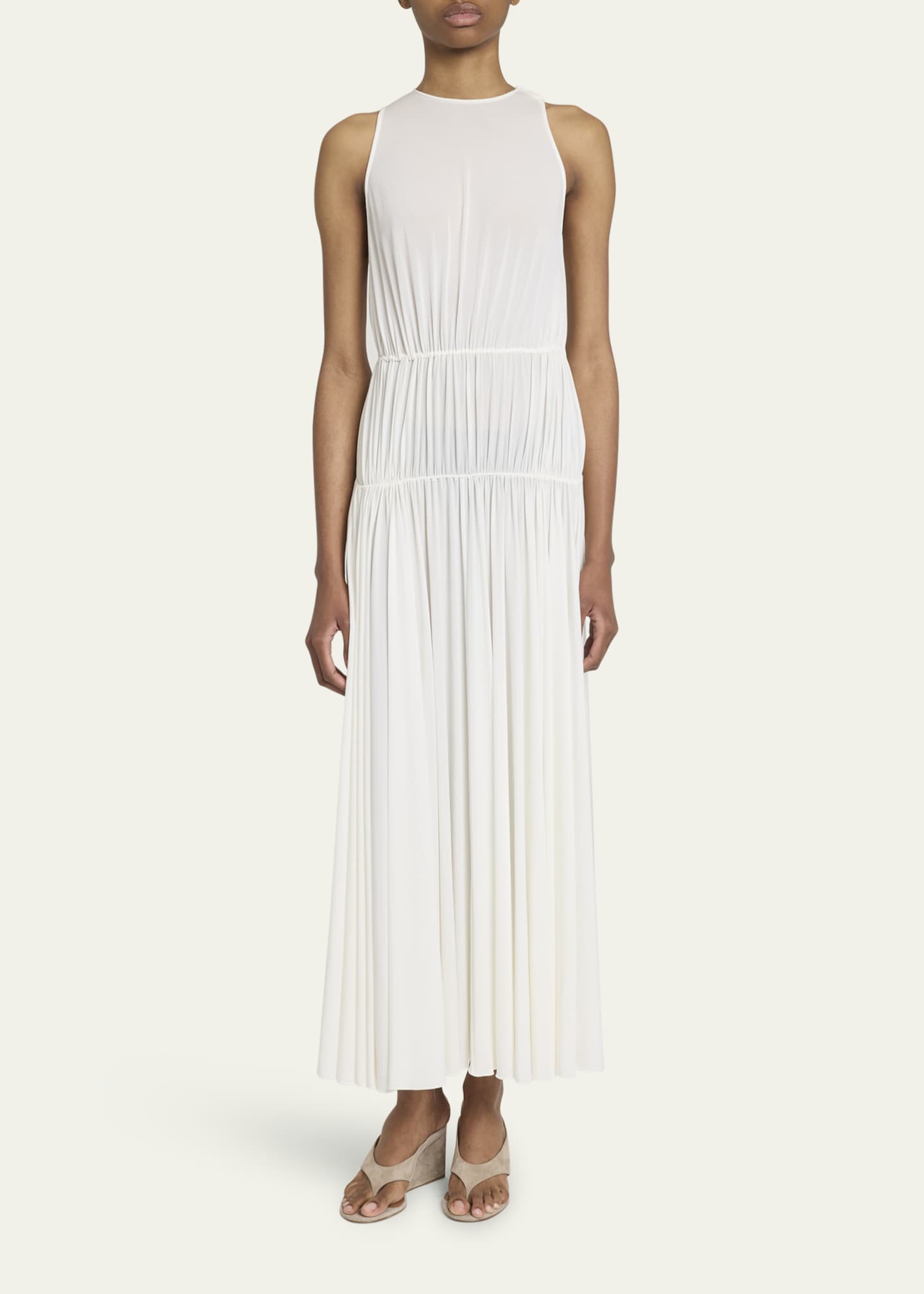 ALAIA Sleeveless Pleated Goddess Dress Image 2 of 5