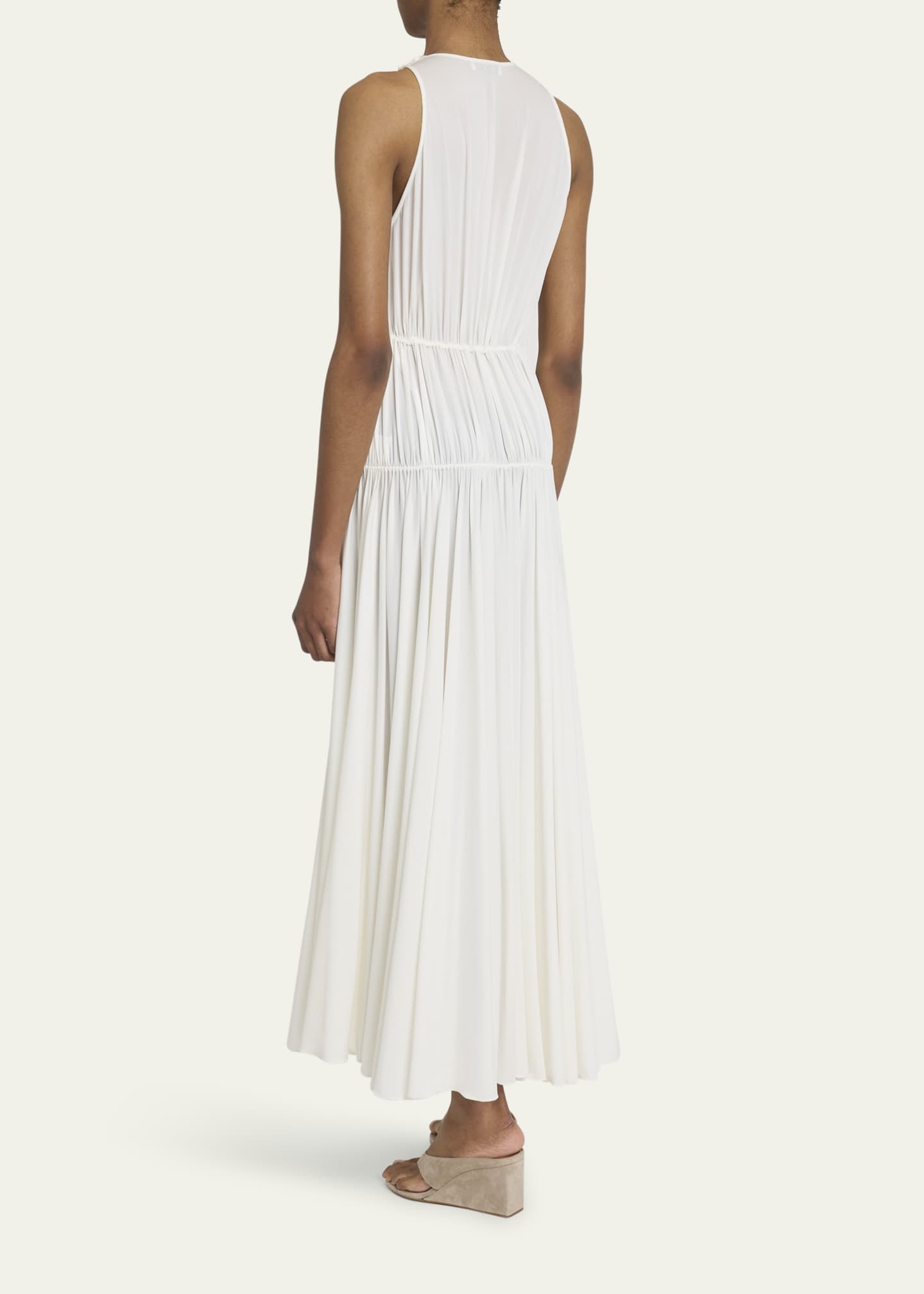 ALAIA Sleeveless Pleated Goddess Dress Image 3 of 5