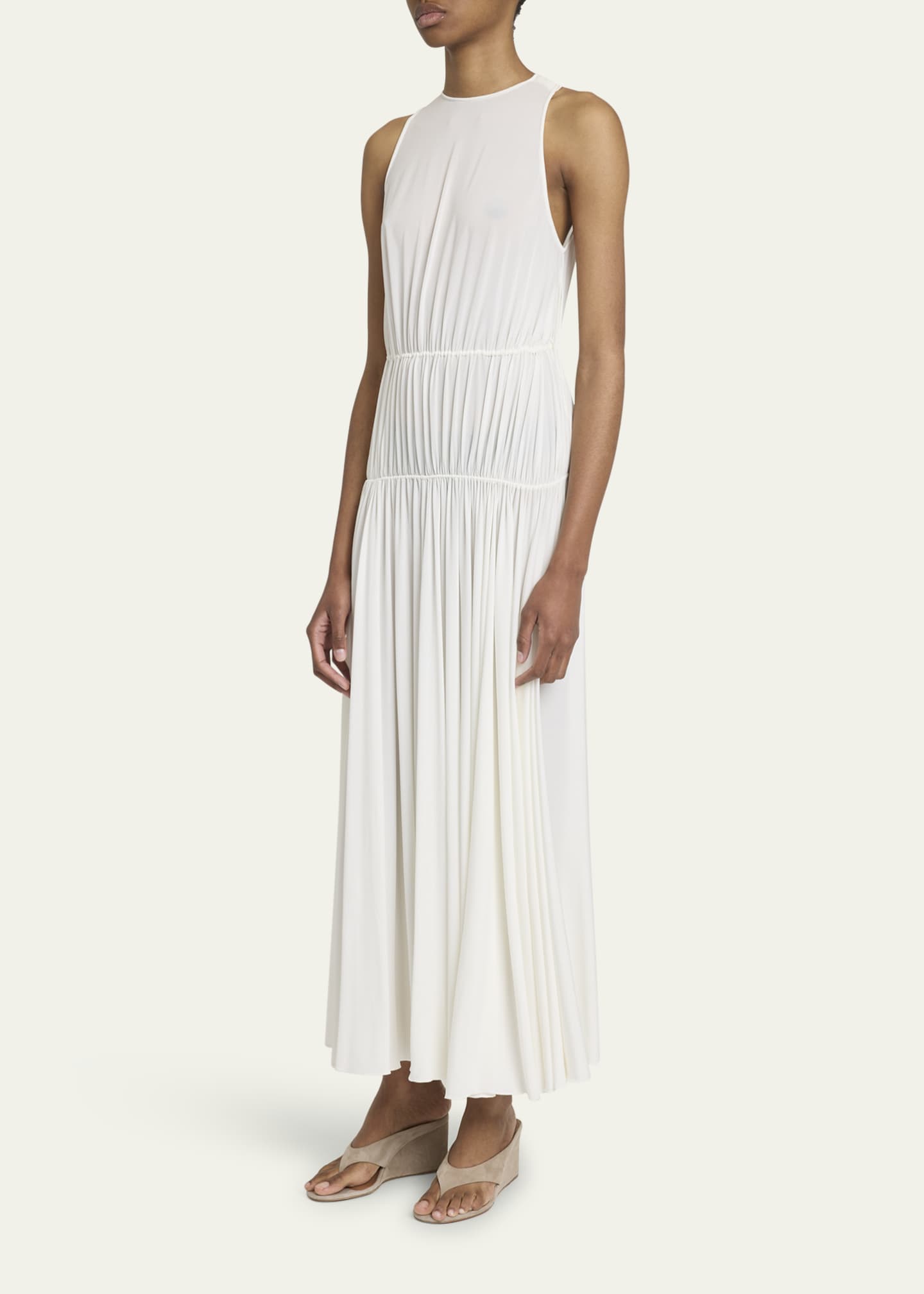 ALAIA Sleeveless Pleated Goddess Dress Image 4 of 5