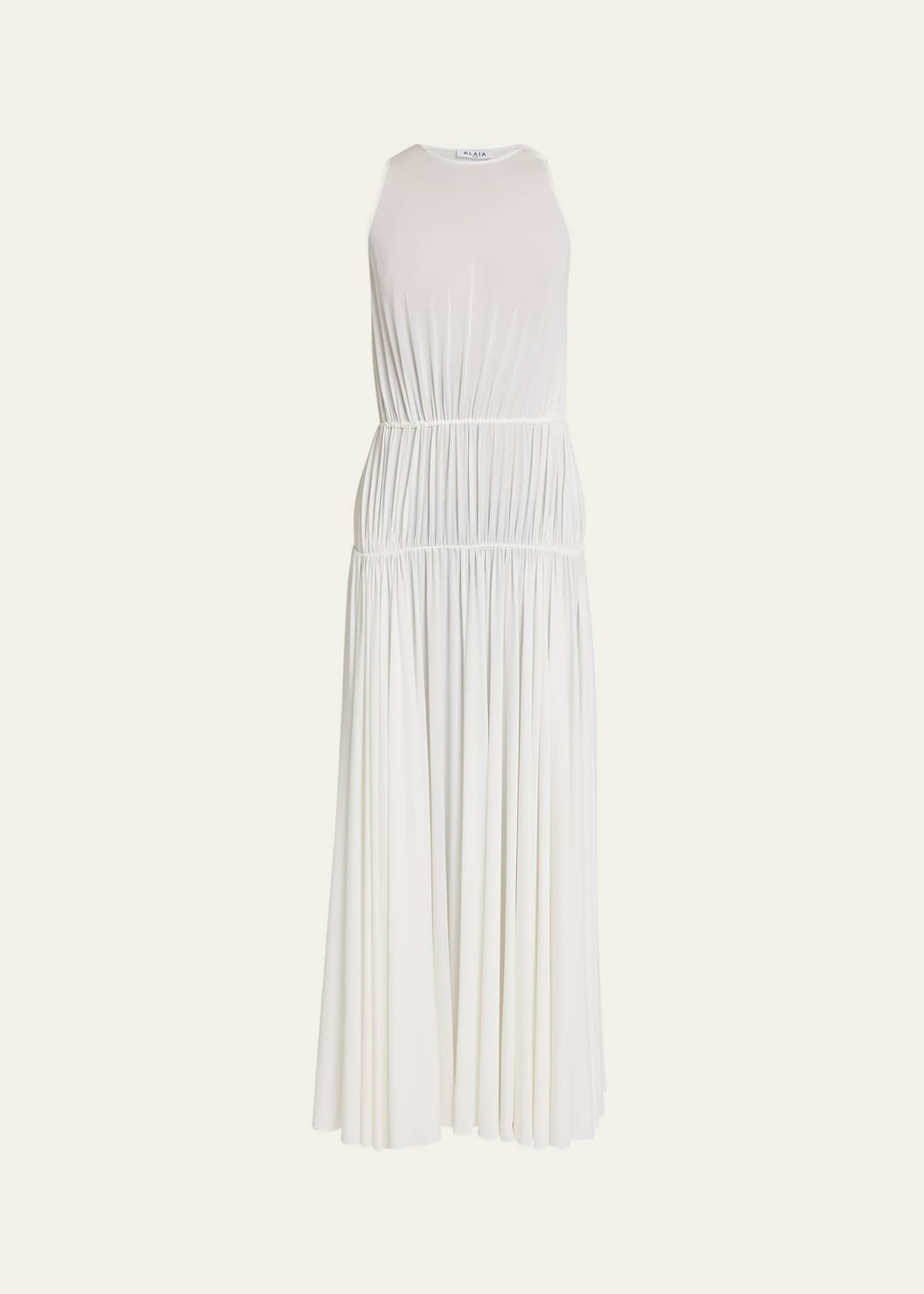 ALAIA Sleeveless Pleated Goddess Dress Image 1 of 5