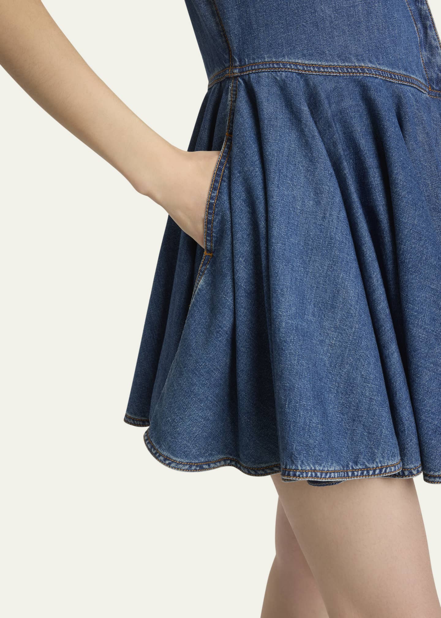 ALAIA Sleeveless Denim Wrap Dress Image 5 of 5