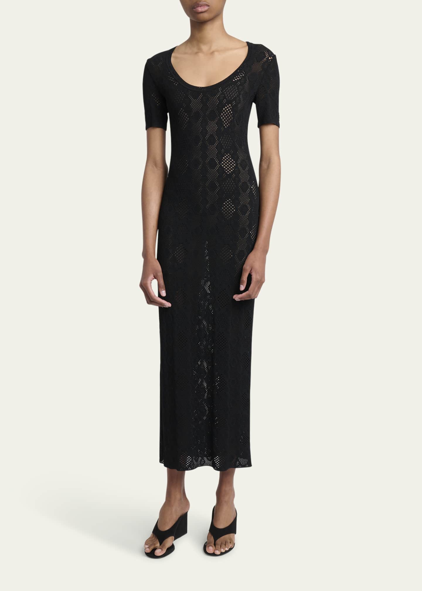 ALAIA Python Lace Knit Midi Dress Image 2 of 5