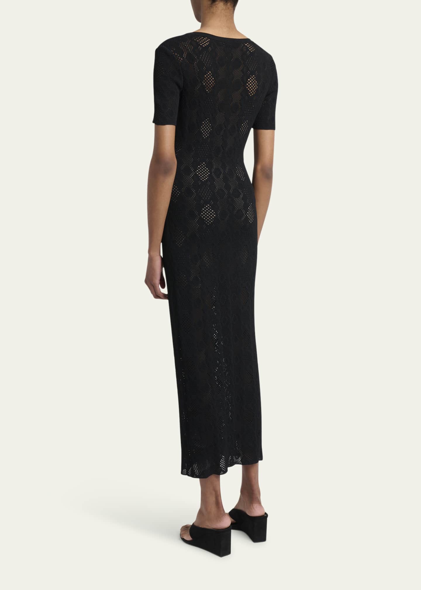ALAIA Python Lace Knit Midi Dress Image 3 of 5