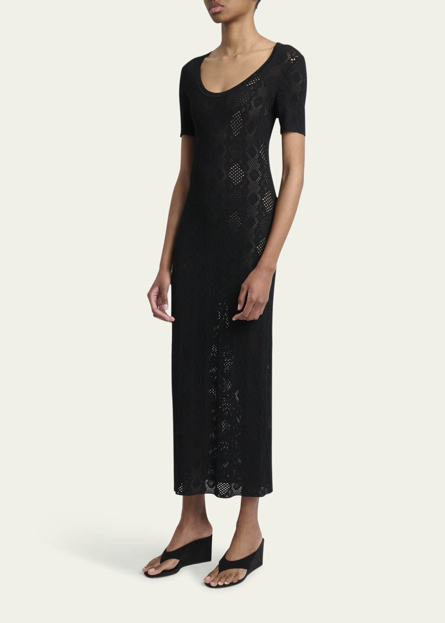 ALAIA Python Lace Knit Midi Dress Image 4 of 5