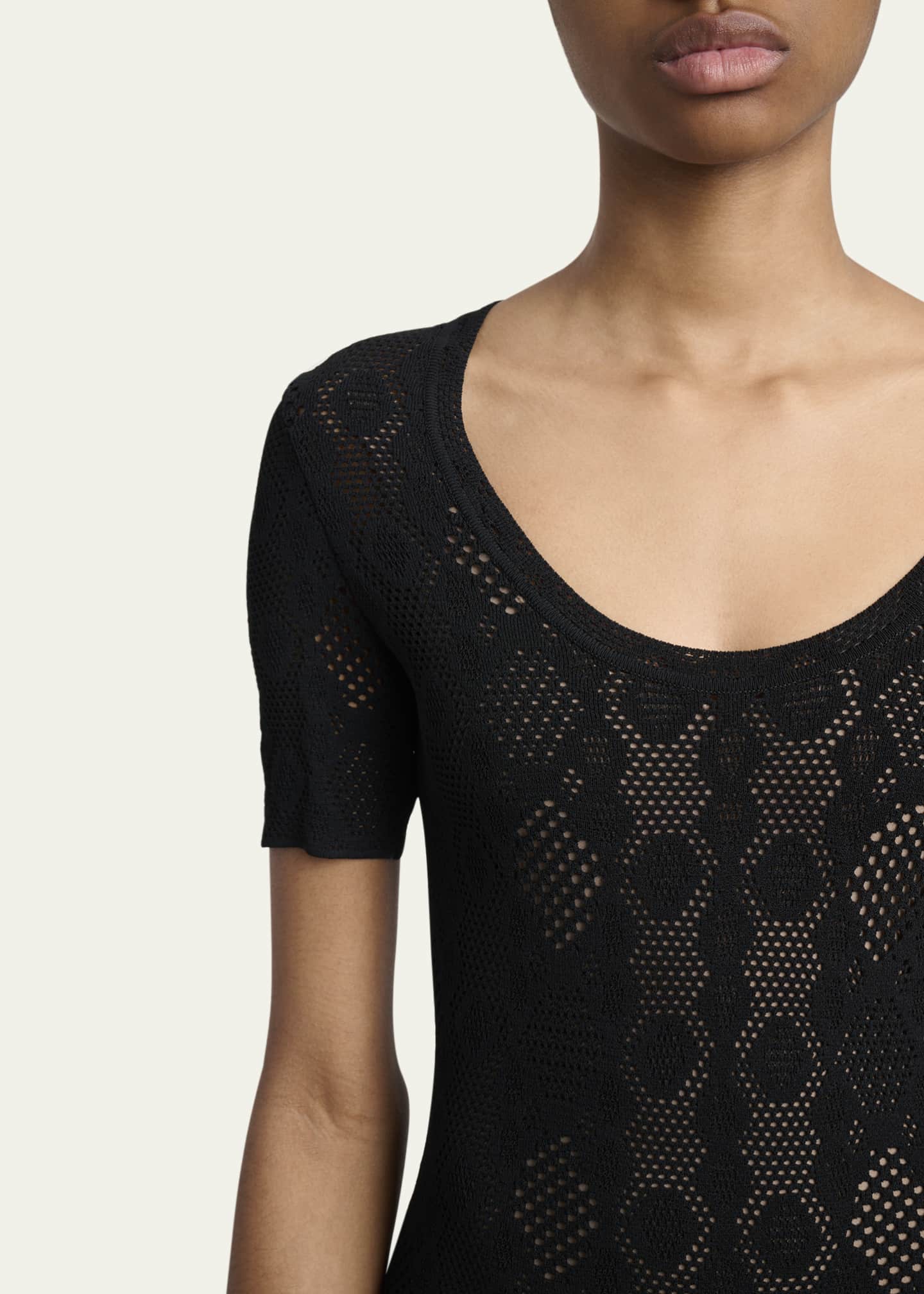 ALAIA Python Lace Knit Midi Dress Image 5 of 5