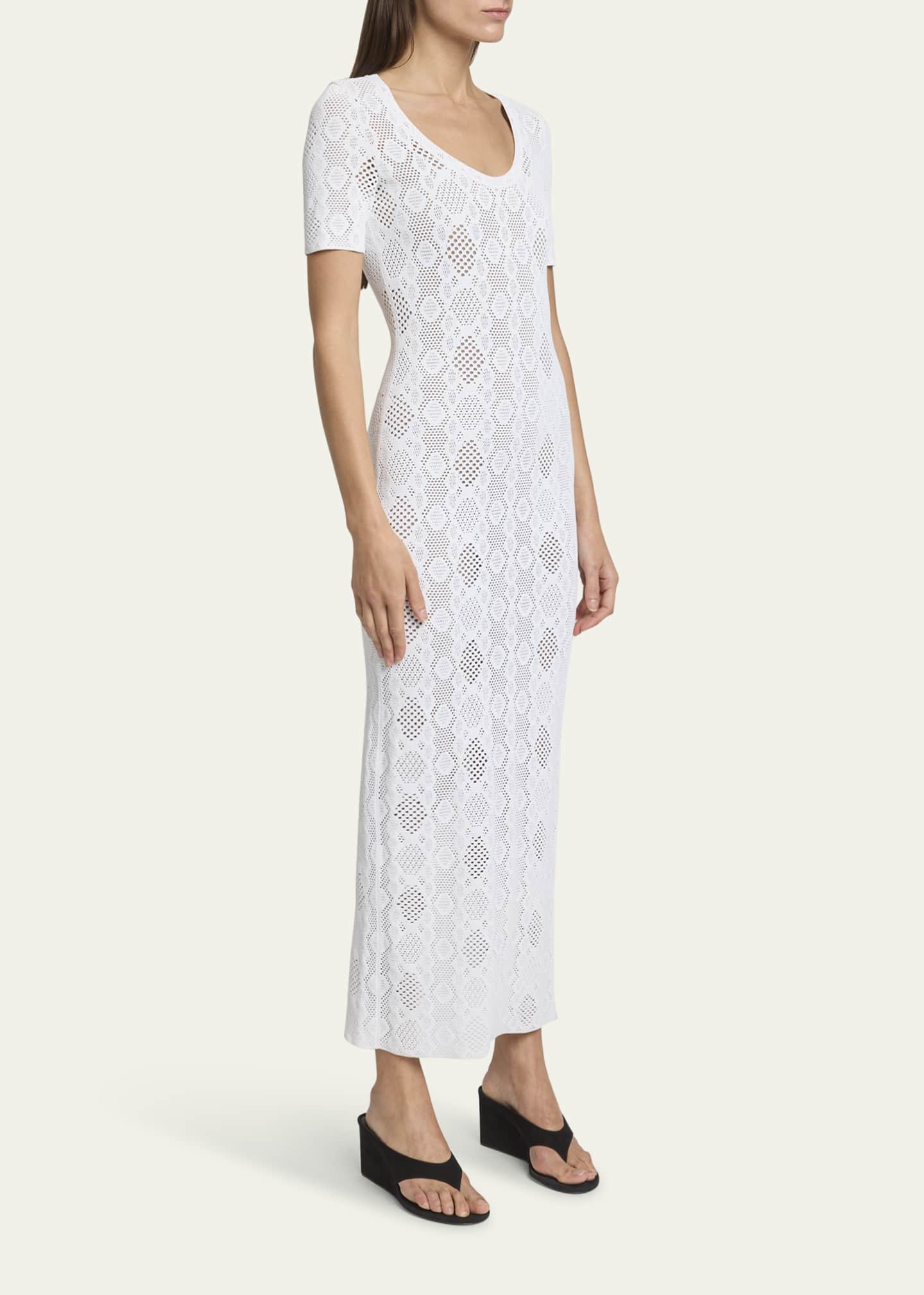 alaia lace midi dress ALAIA Lace Detail Midi Dress