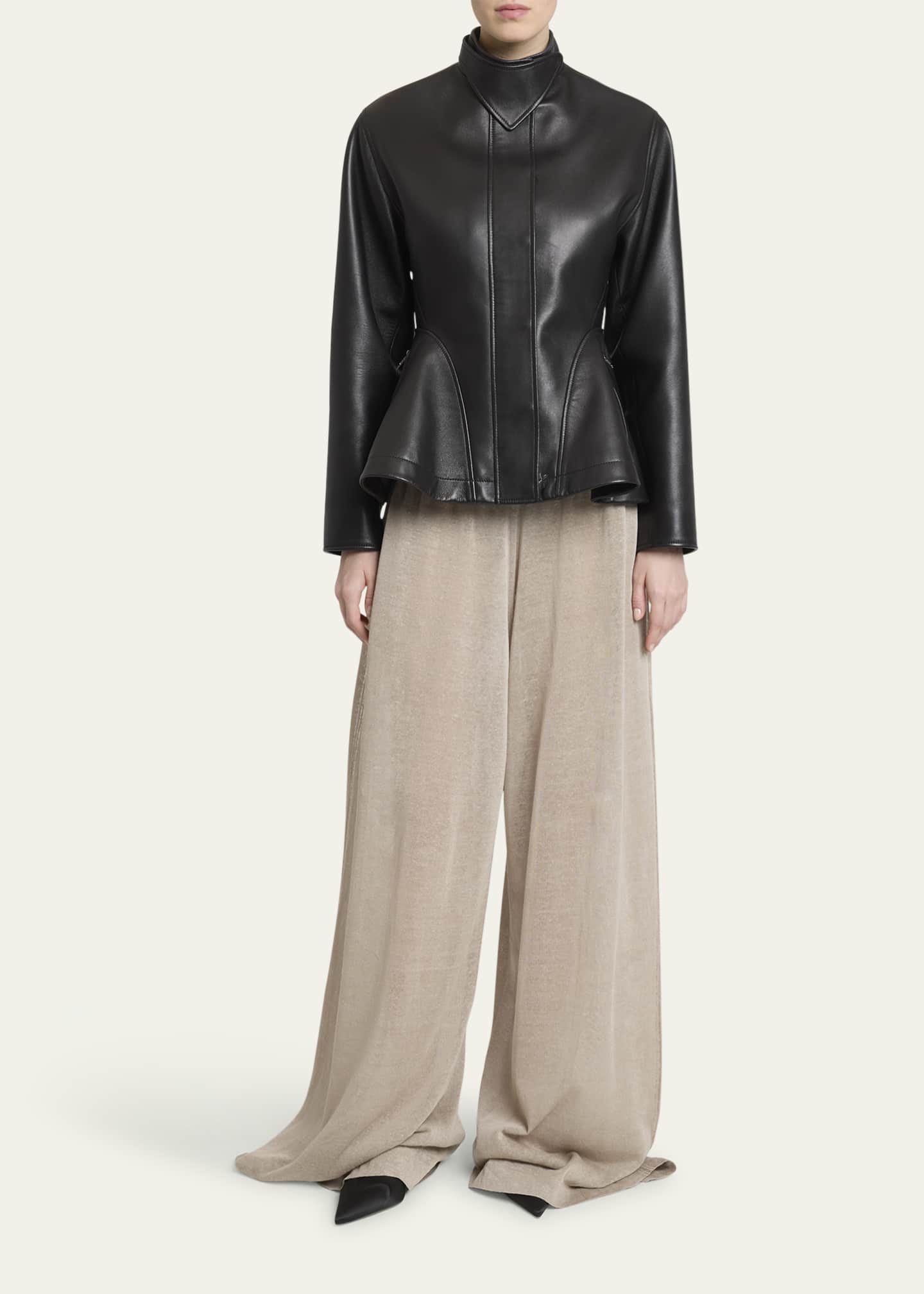 ALAIA Flowy Silk Linen Knit Pants Image 2 of 5