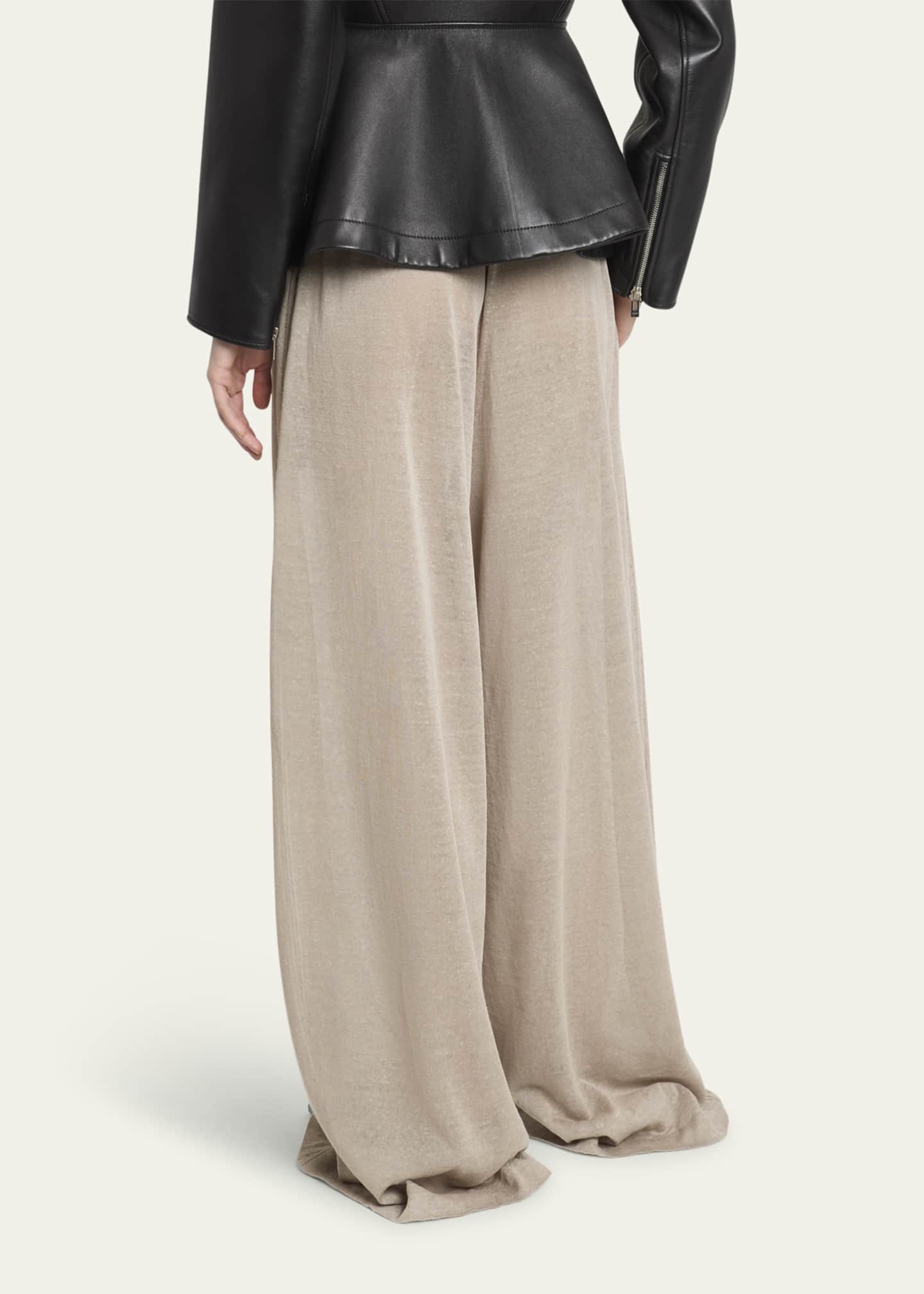 ALAIA Flowy Silk Linen Knit Pants Image 3 of 5