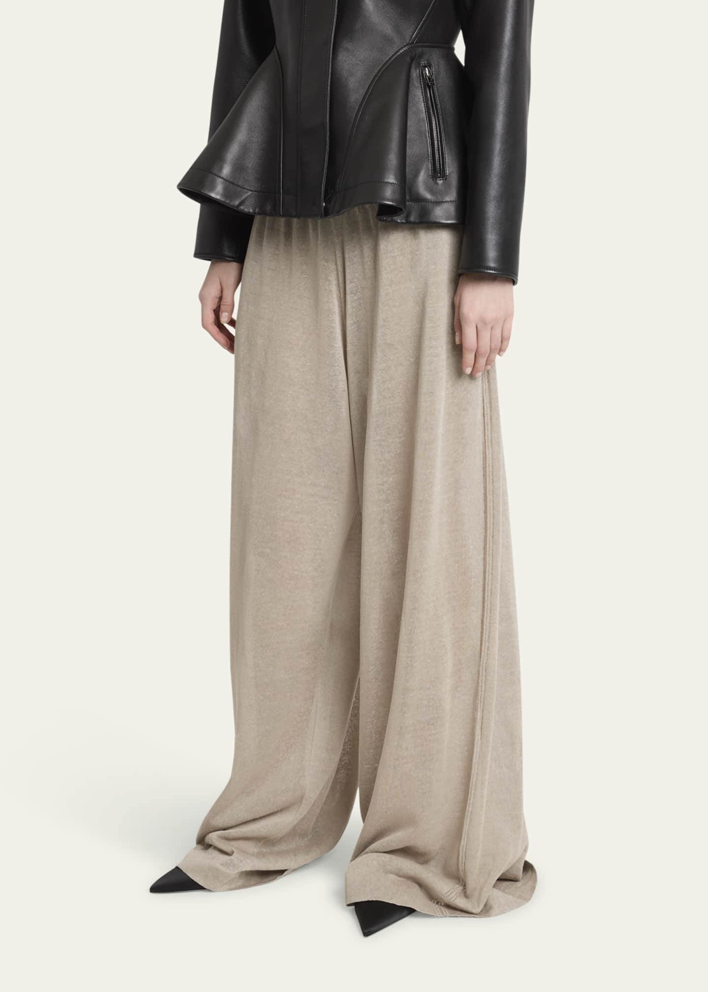 ALAIA Flowy Silk Linen Knit Pants Image 4 of 5