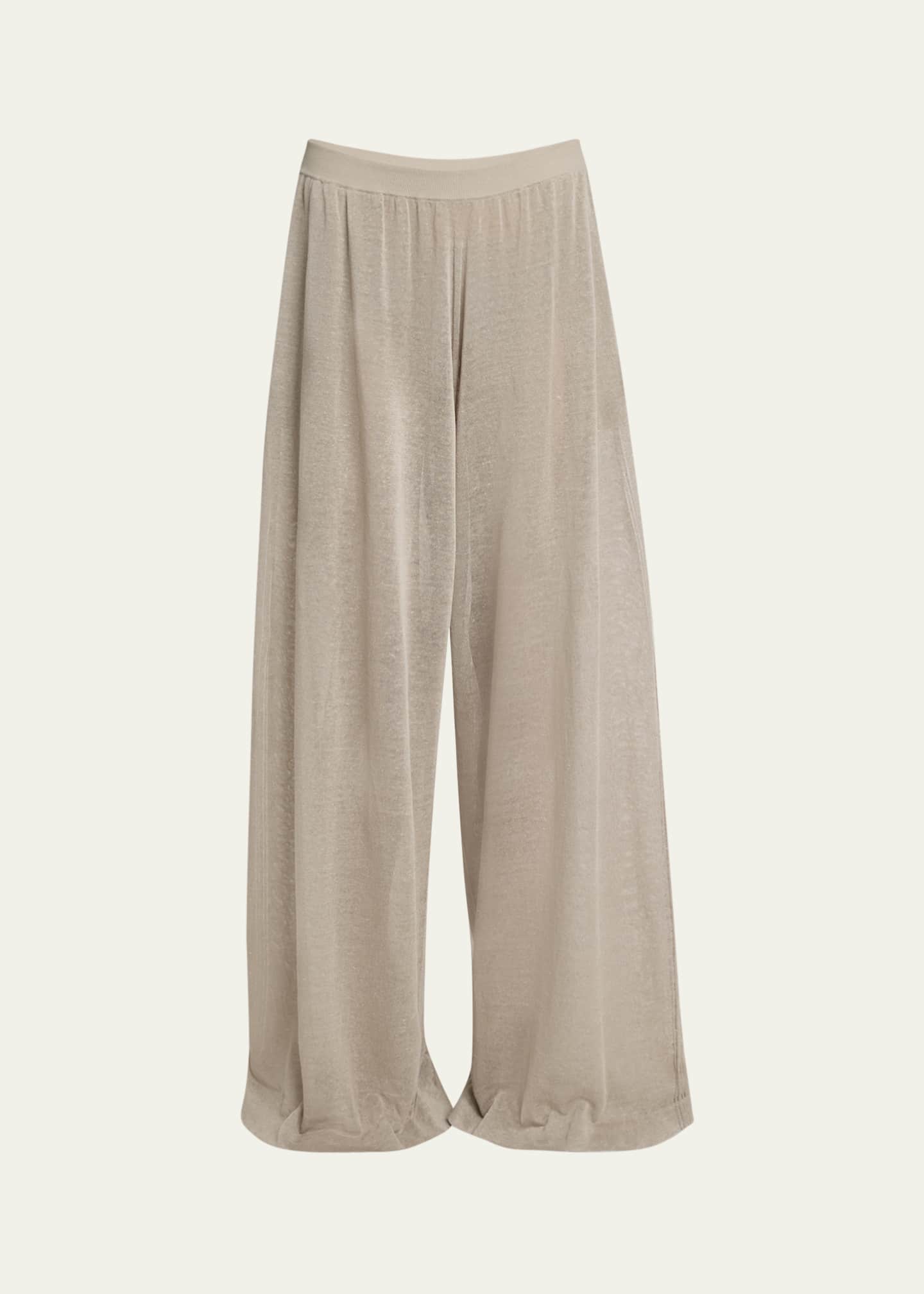 ALAIA Flowy Silk Linen Knit Pants Image 1 of 5
