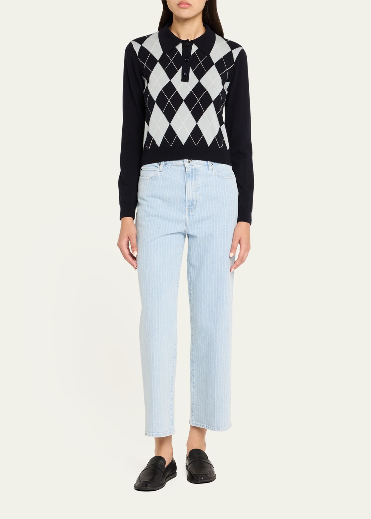 FRAME The Argyle Polo Sweater Image 2 of 5