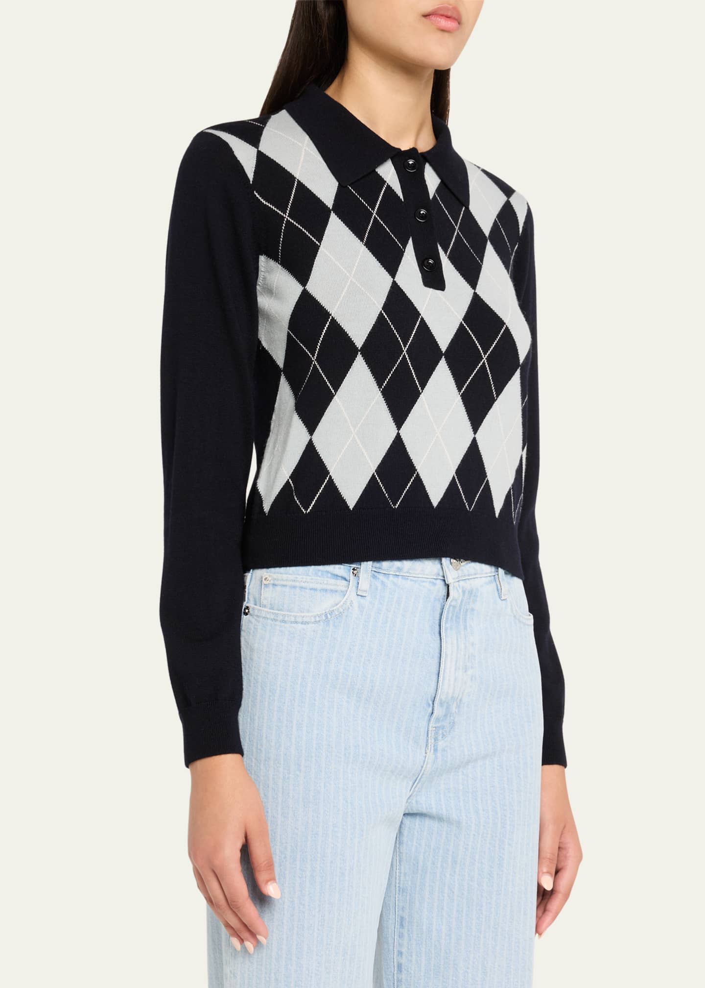 FRAME The Argyle Polo Sweater Image 4 of 5