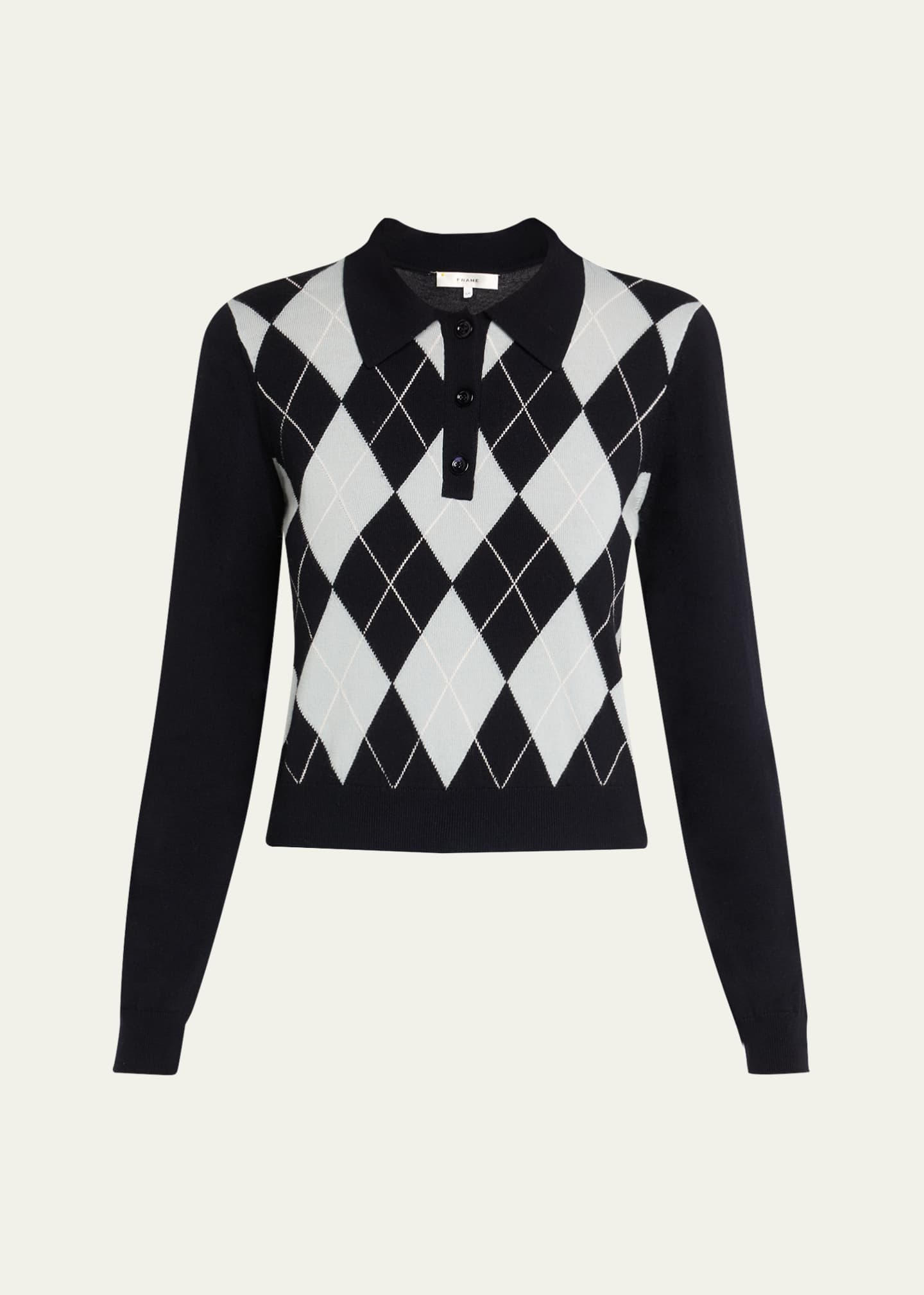 FRAME The Argyle Polo Sweater Image 1 of 5