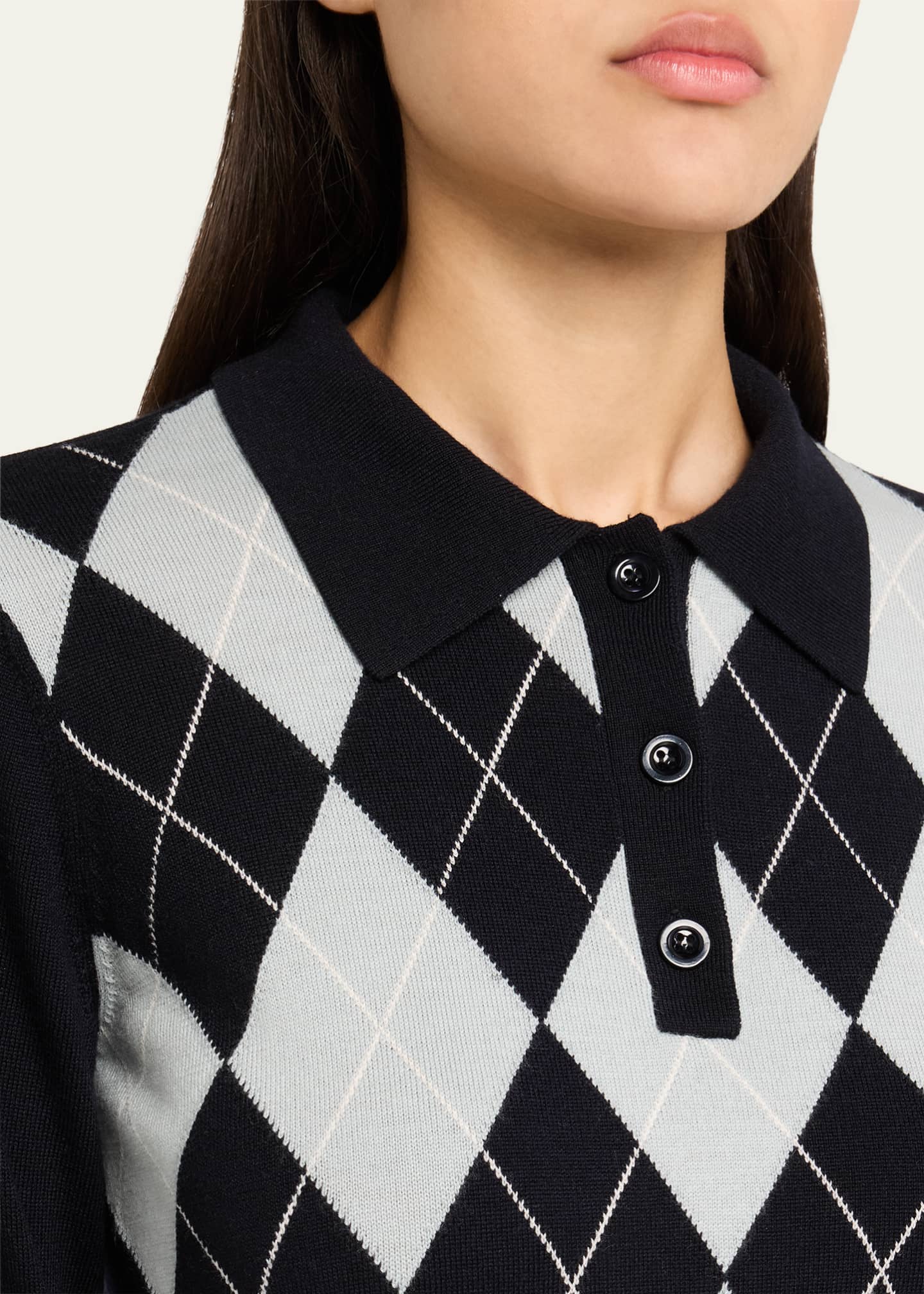 FRAME The Argyle Polo Sweater Image 5 of 5