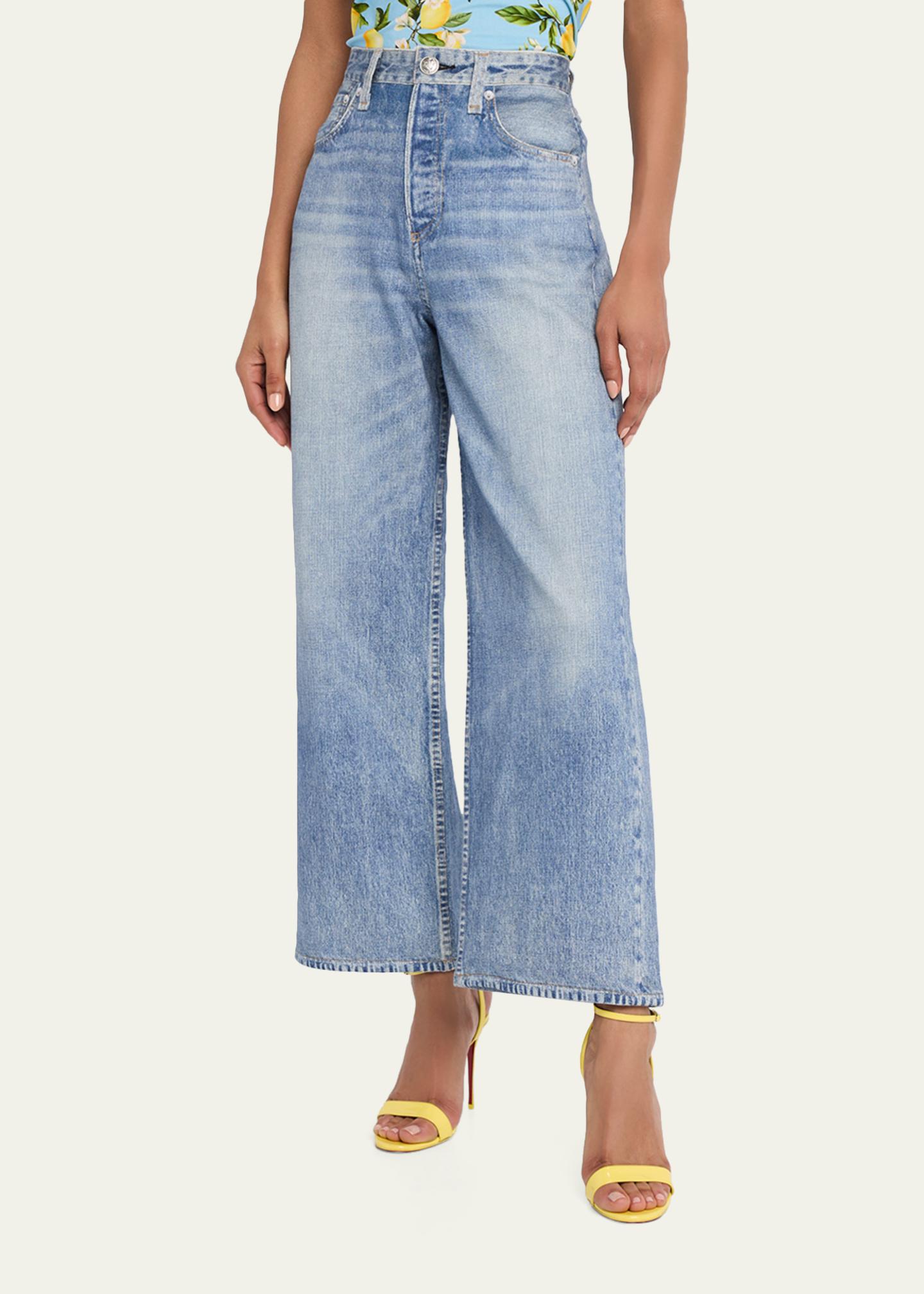 rag & bone rb Miramar Andi Cotton-Terry Ankle Jeans - Bergdorf Goodman