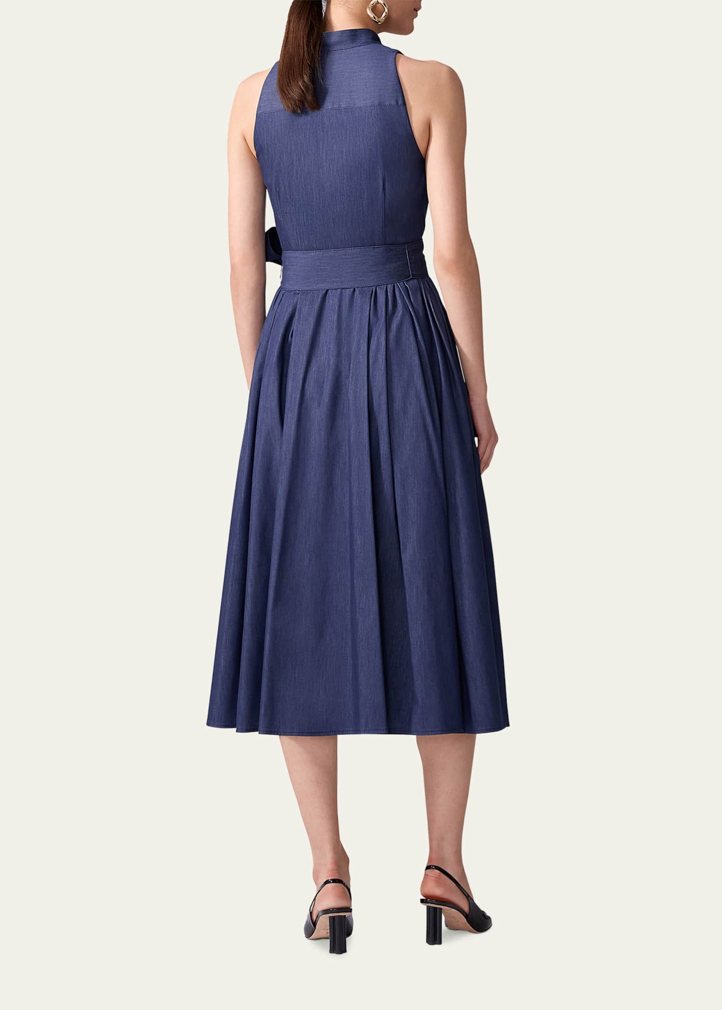 Carolina Herrera Pleated Self-Tie Full Midi Dress Image 3 of 3
